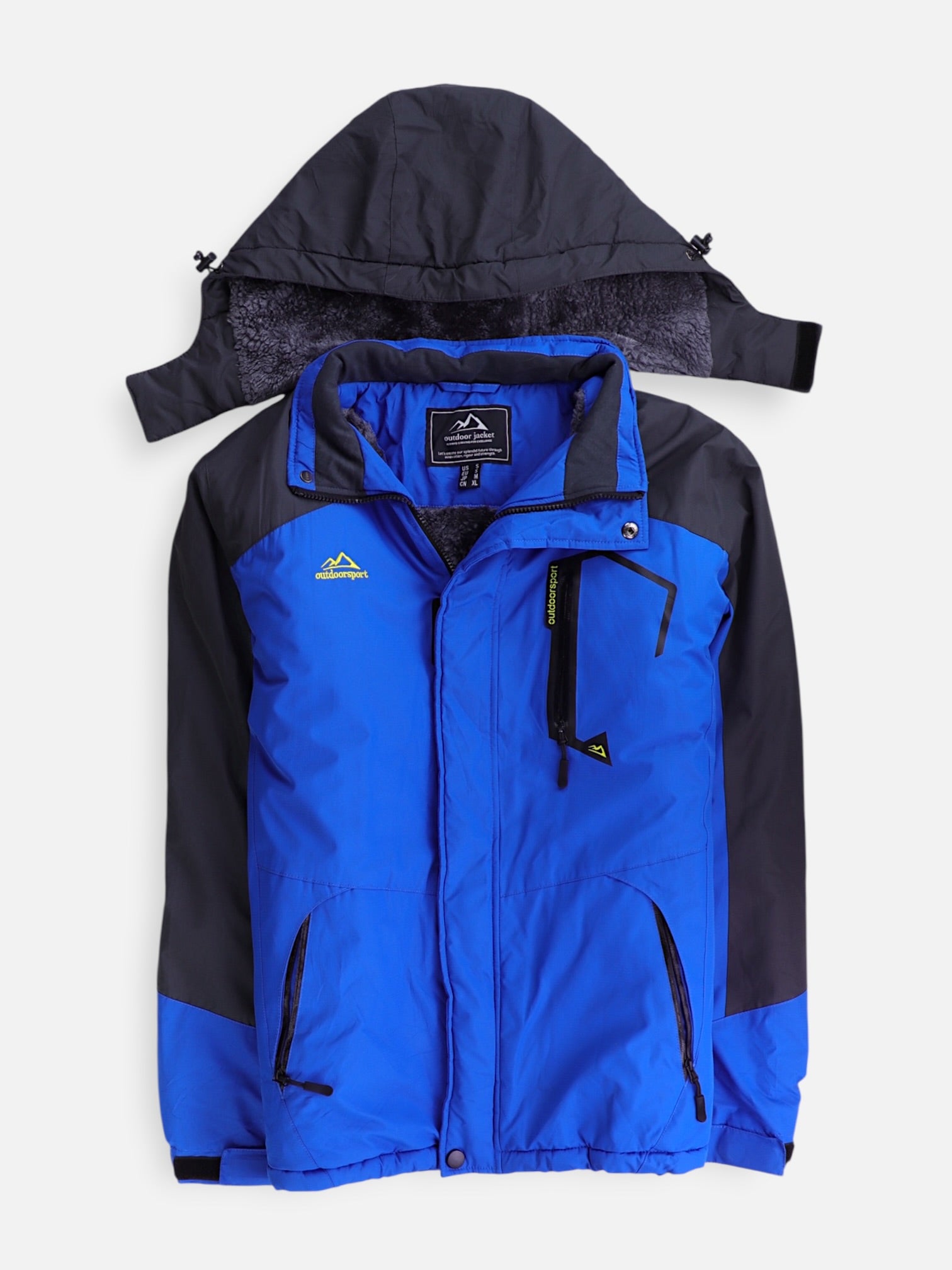Chaqueta Impermeable Color Block - Hombre - Small