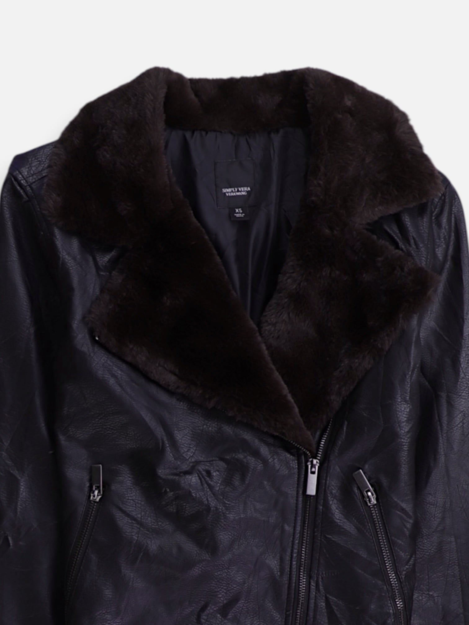 SIMPLY VERA VERAWANG Chaqueta Aviator Cuero - Mujer - XS