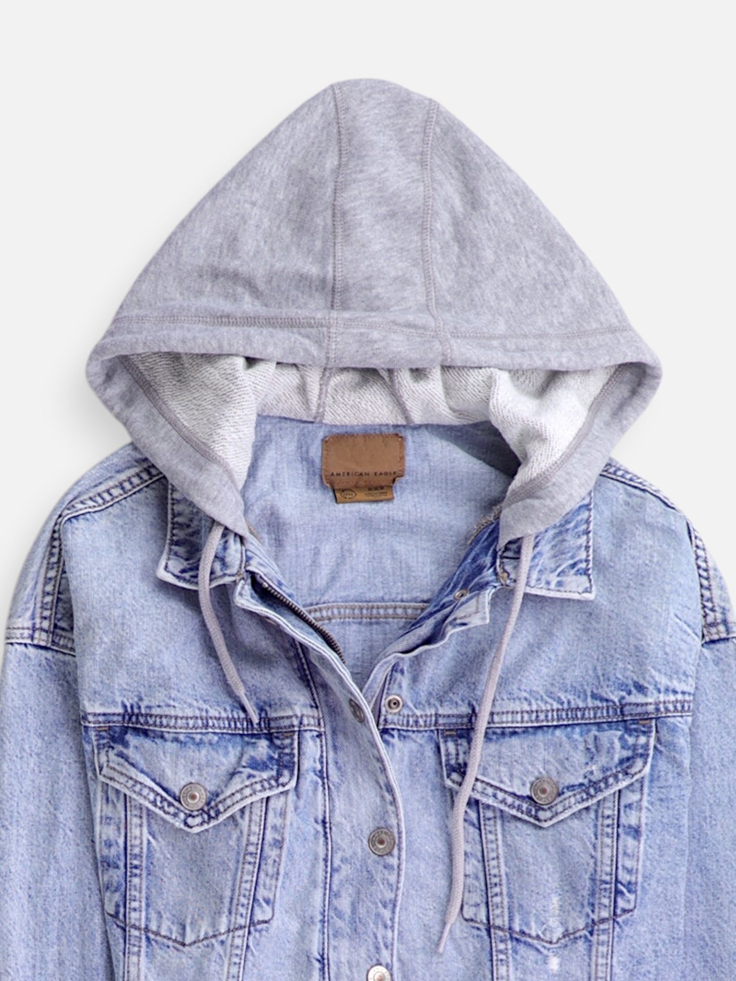 American Eagle Chaqueta Denim Crop Top - Mujer - Medium