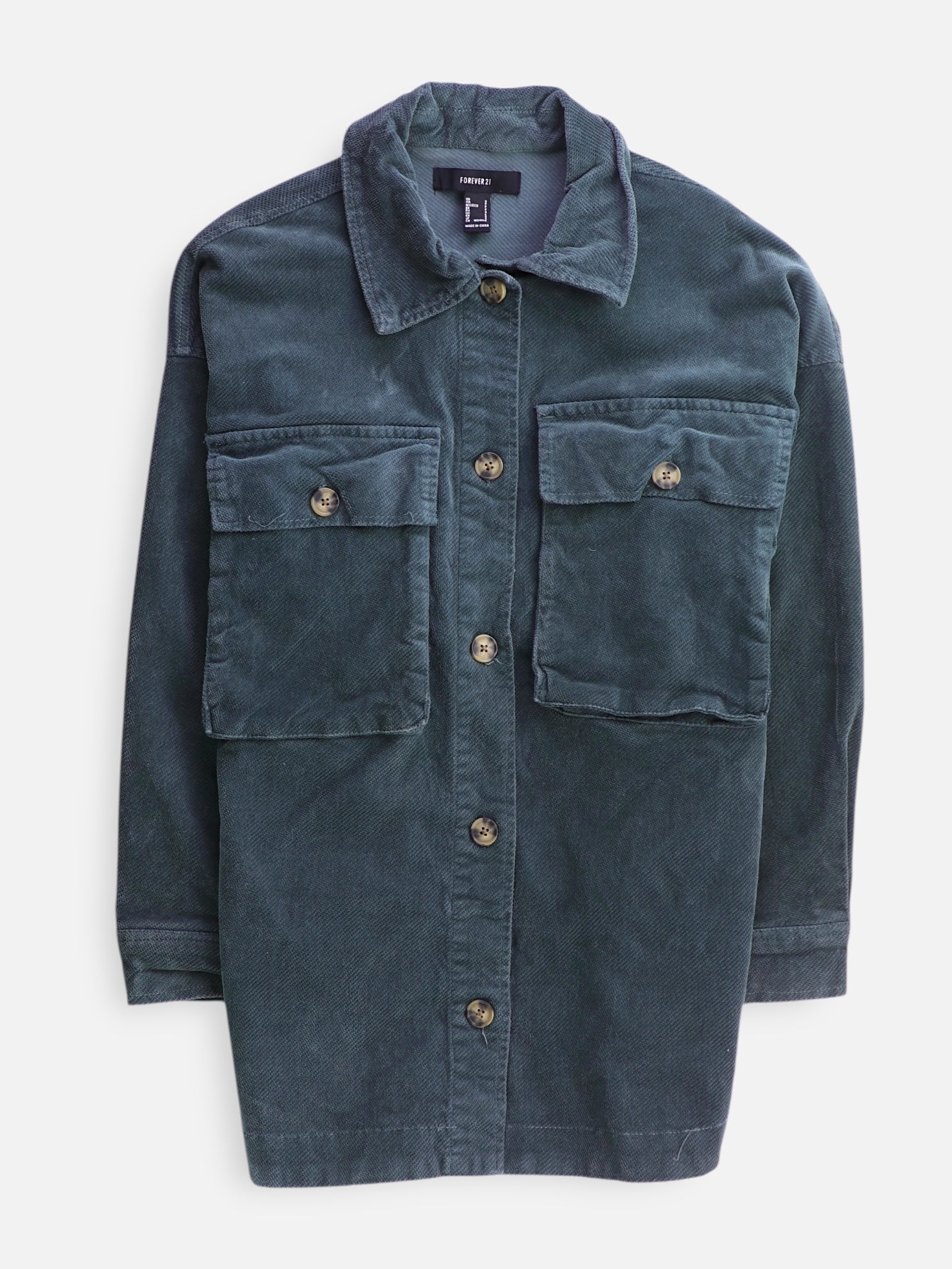 Forever 21 Chaqueta Sobrecamisa Corduroy - Mujer - Small