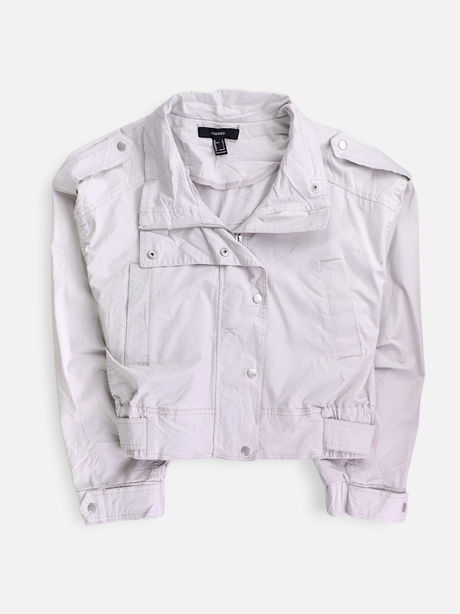 Forever 21 Chaqueta Denim Basic - Mujer - Large