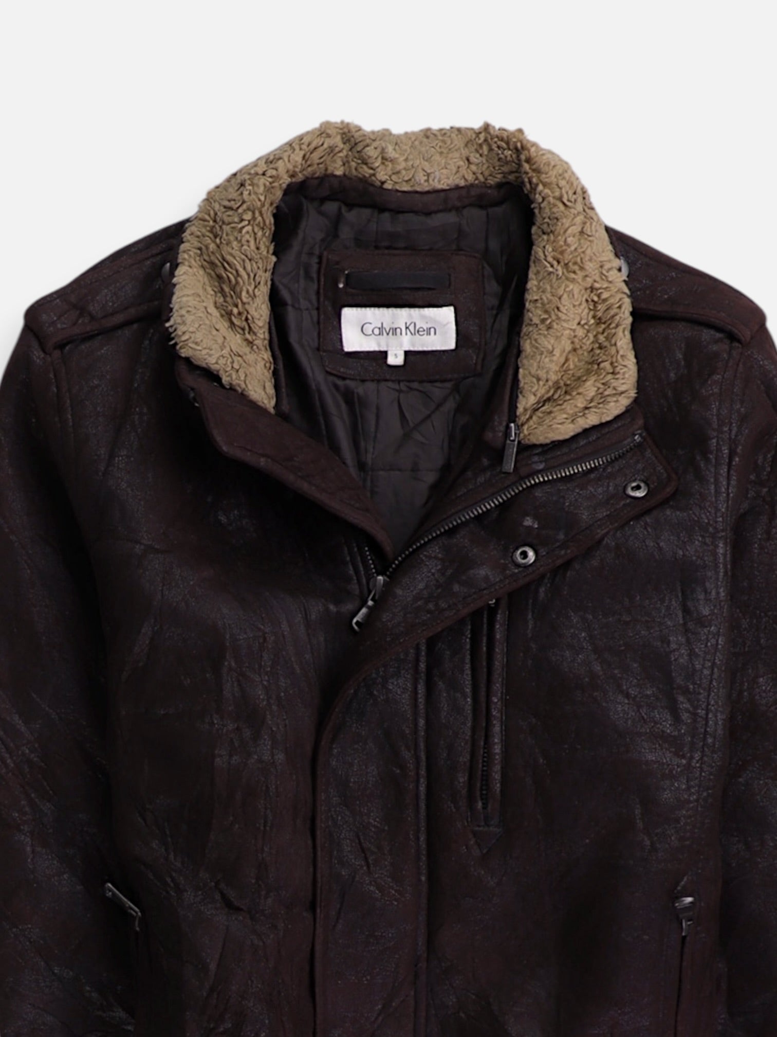Calvin Klein Chaqueta Aviator Suede - Hombre - Small