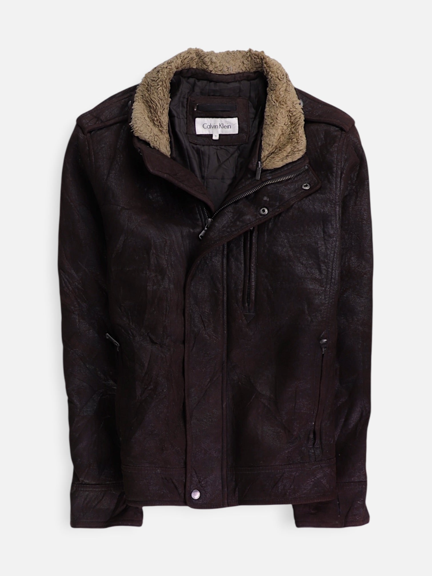 Calvin Klein Chaqueta Aviator Suede - Hombre - Small