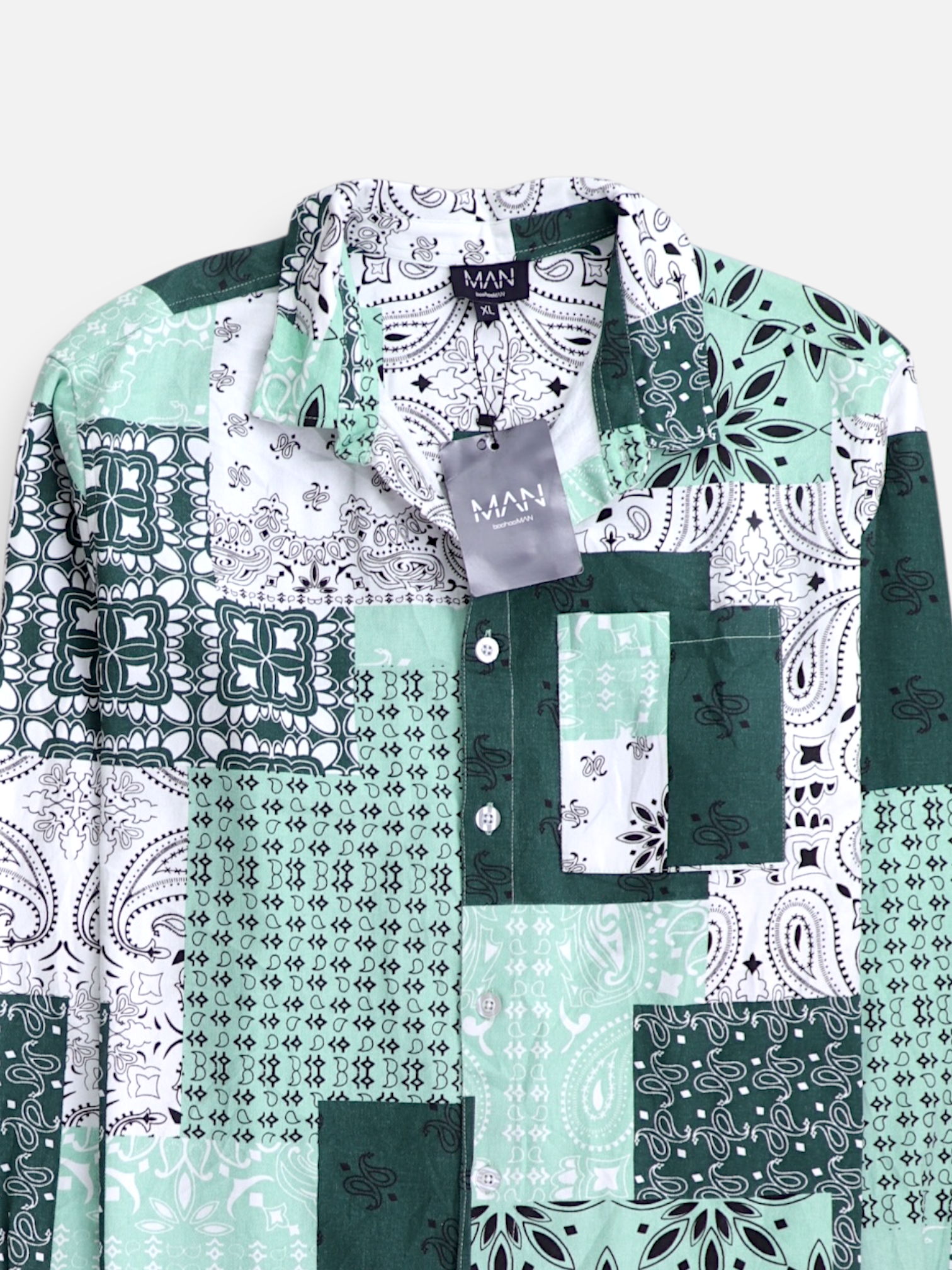 boohooman Camisa Color Block - Hombre - XL