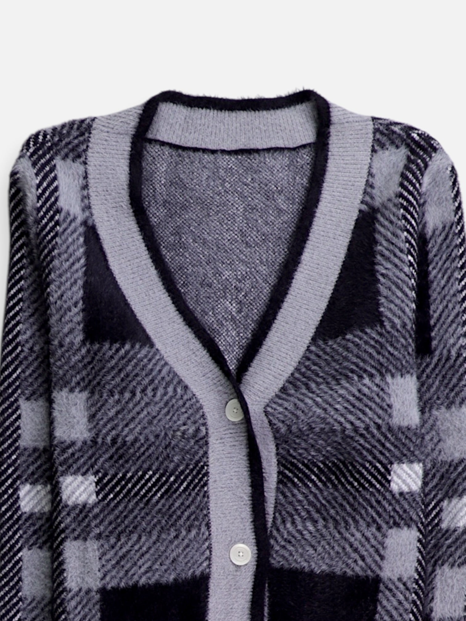 Sueter Cardigan Color Block - Mujer - Large