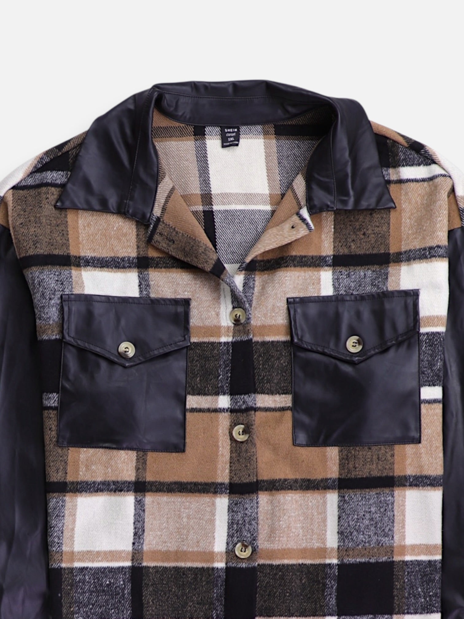 SHEIN Chaqueta Sobrecamisa Color Block - Mujer - 1xl