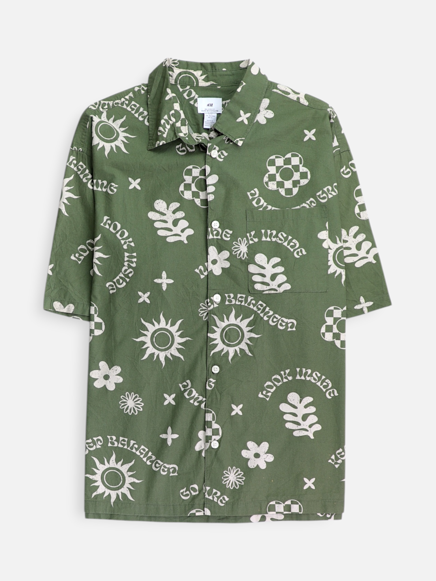 H&M Camisa Verano - Hombre - Large