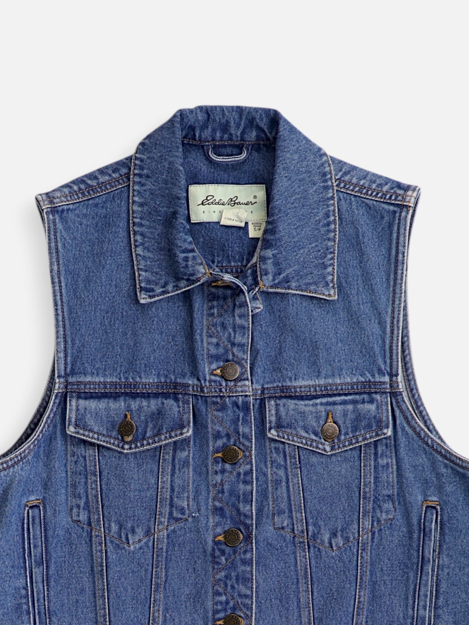 Eddie Bauer Chaleco Denim - Mujer - S PETITE