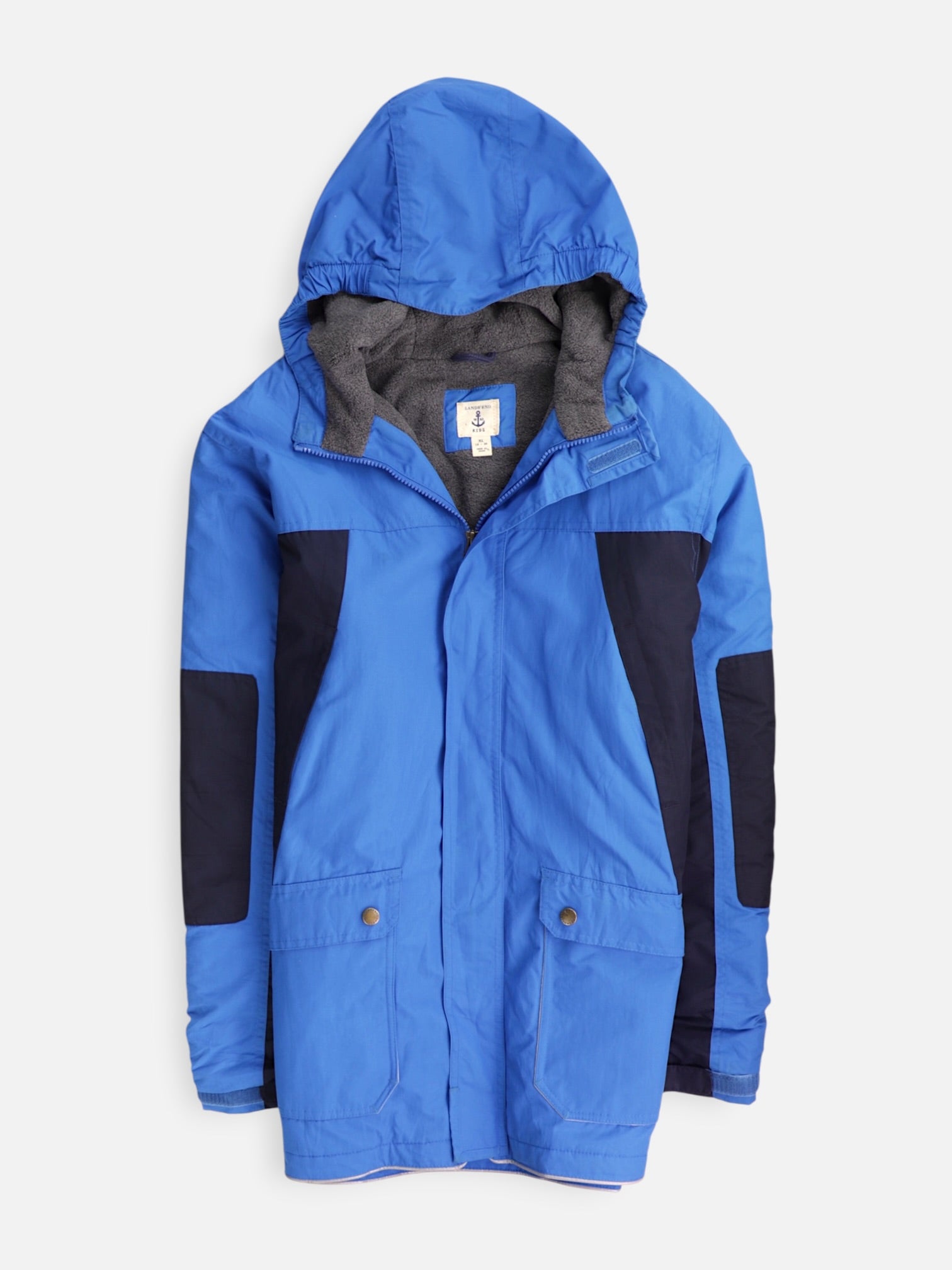 LANDS END Chaqueta Impermeable Color Block - Niño - XL - 18-20Y (Años)