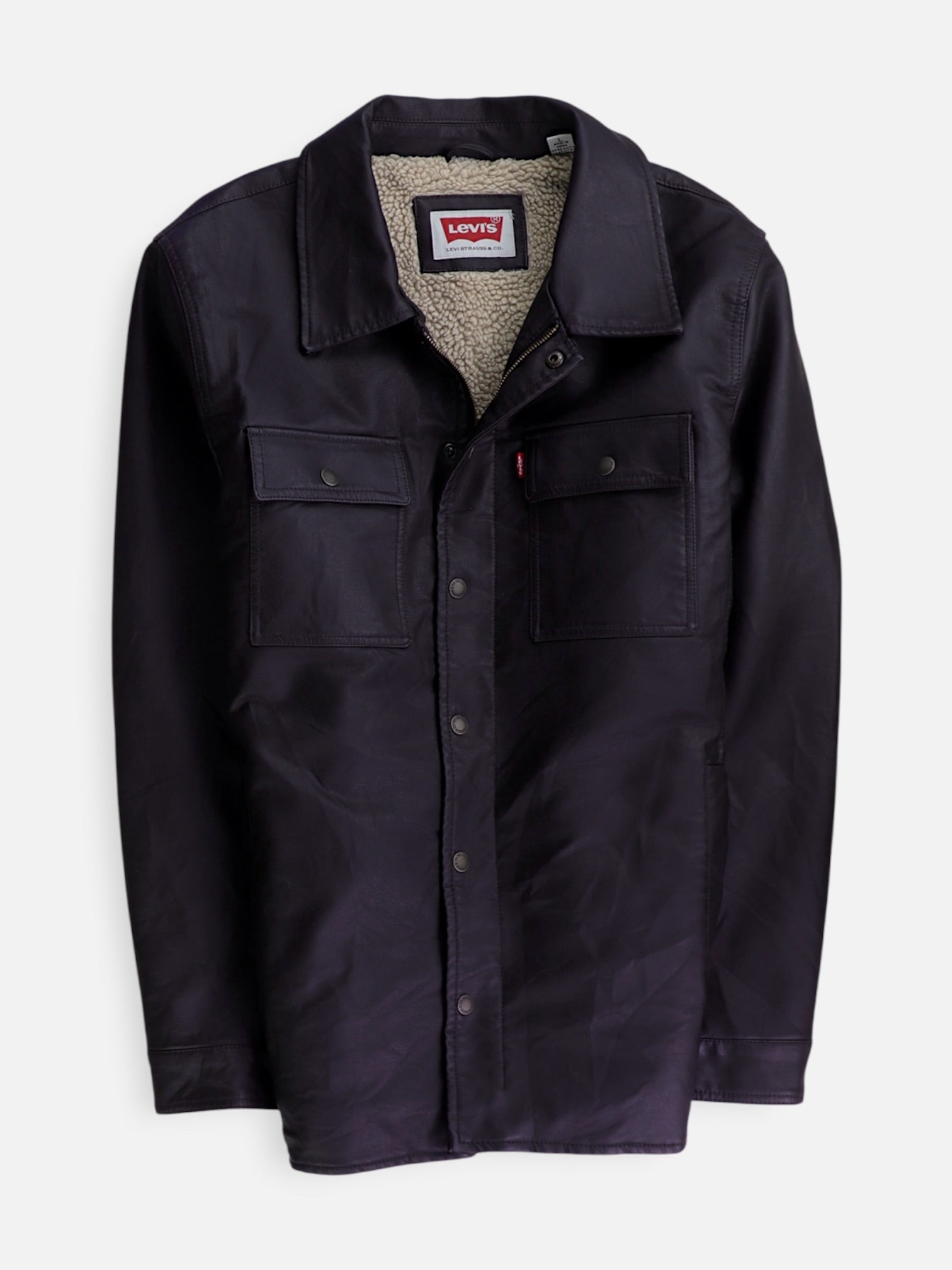 Levis Chaqueta Casual Cuero - Hombre - Large