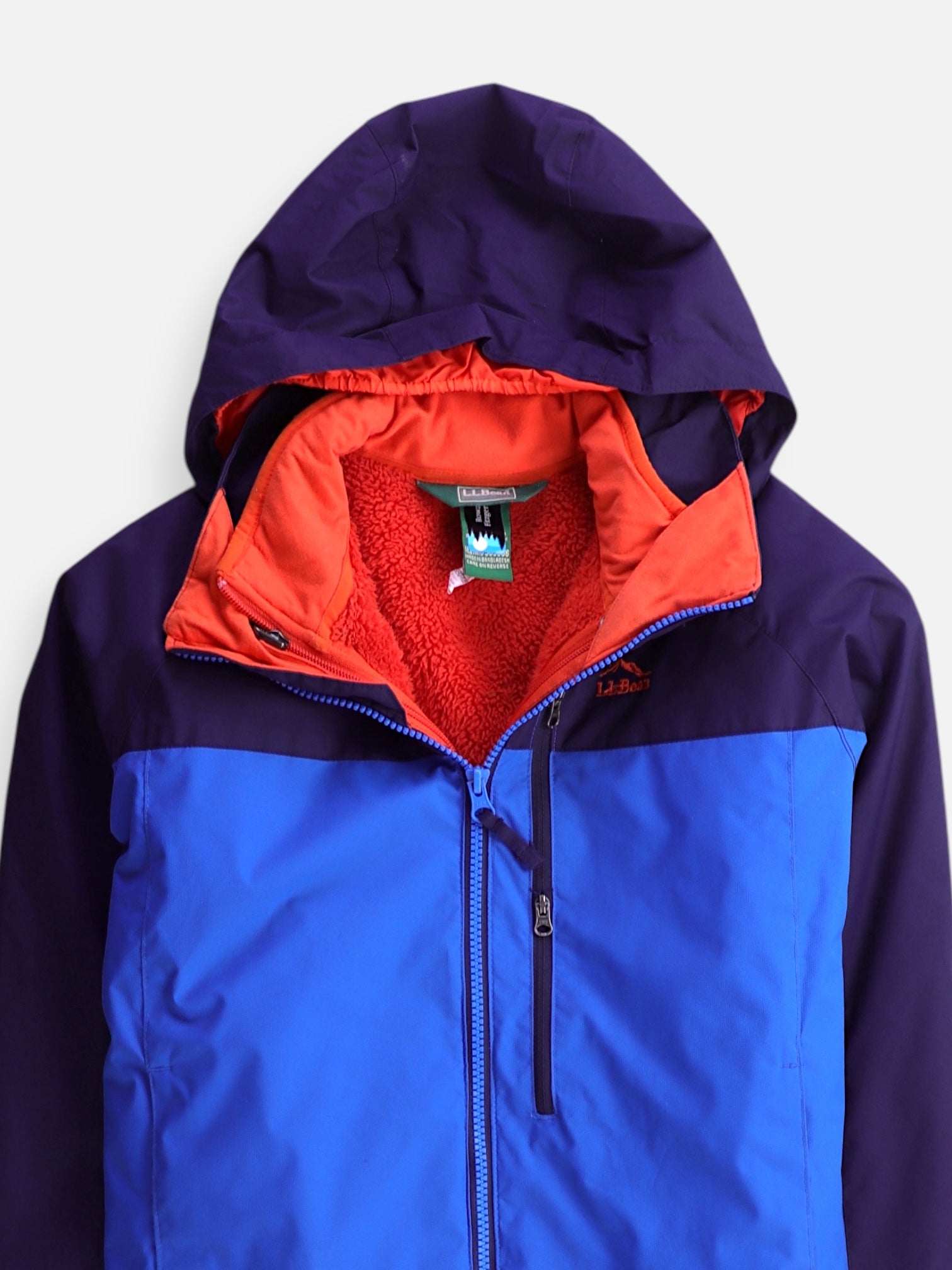 LL BEAN Chaqueta Impermeable Color Block - Niño - Medium - 10-12Y (Años)