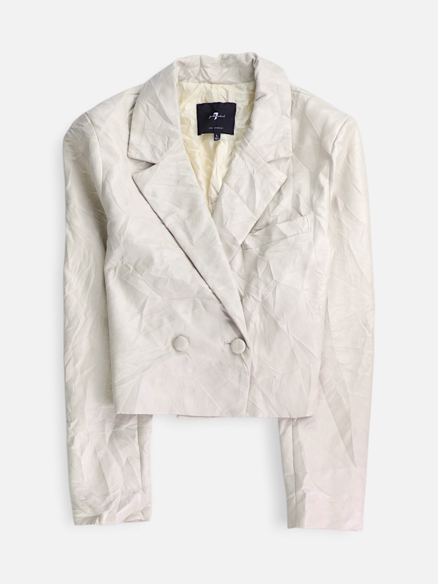 Chaqueta Cuero Crop Top - Mujer - Large
