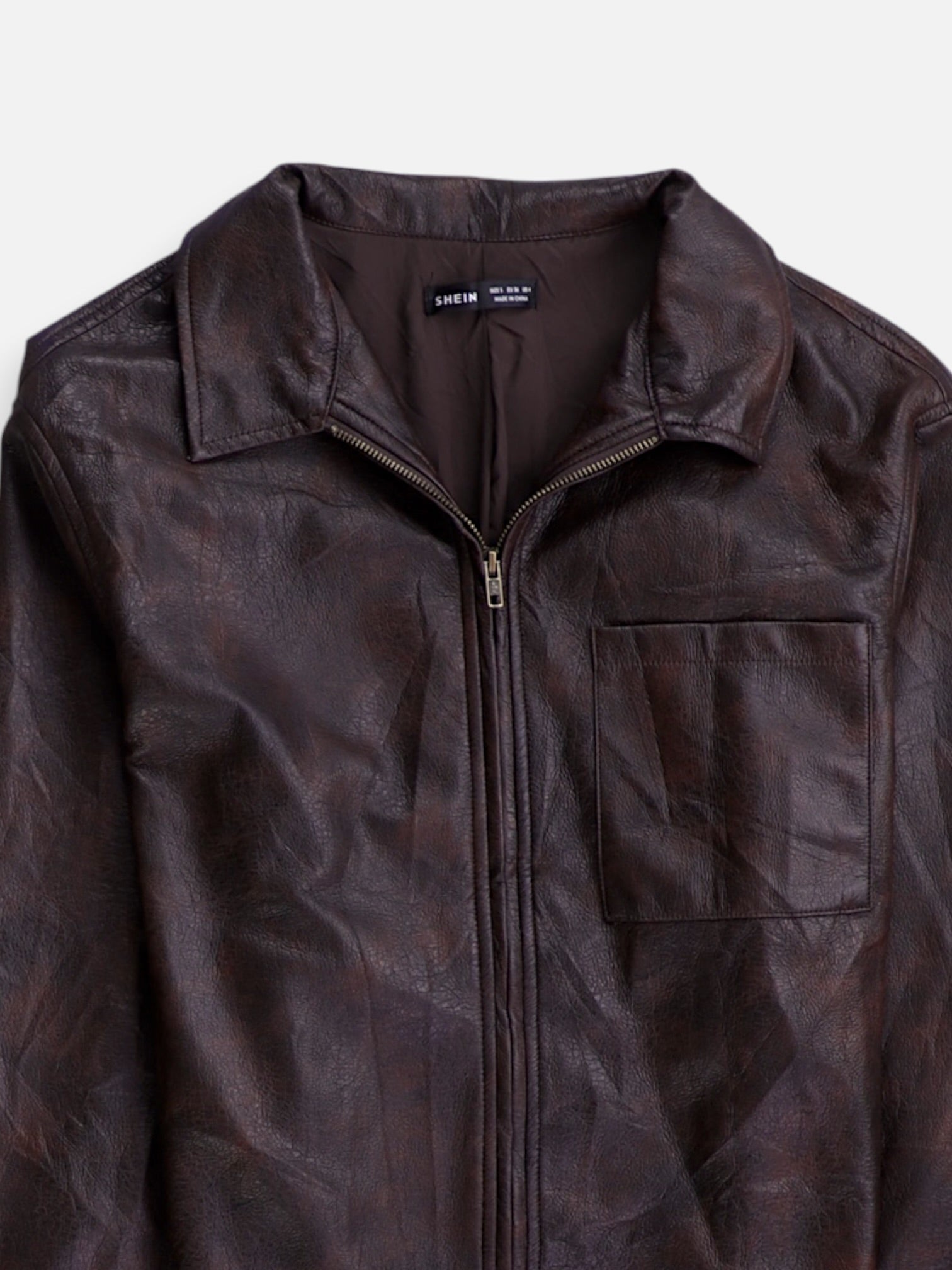 SHEIN Chaqueta Casual Cuero - Mujer - Small