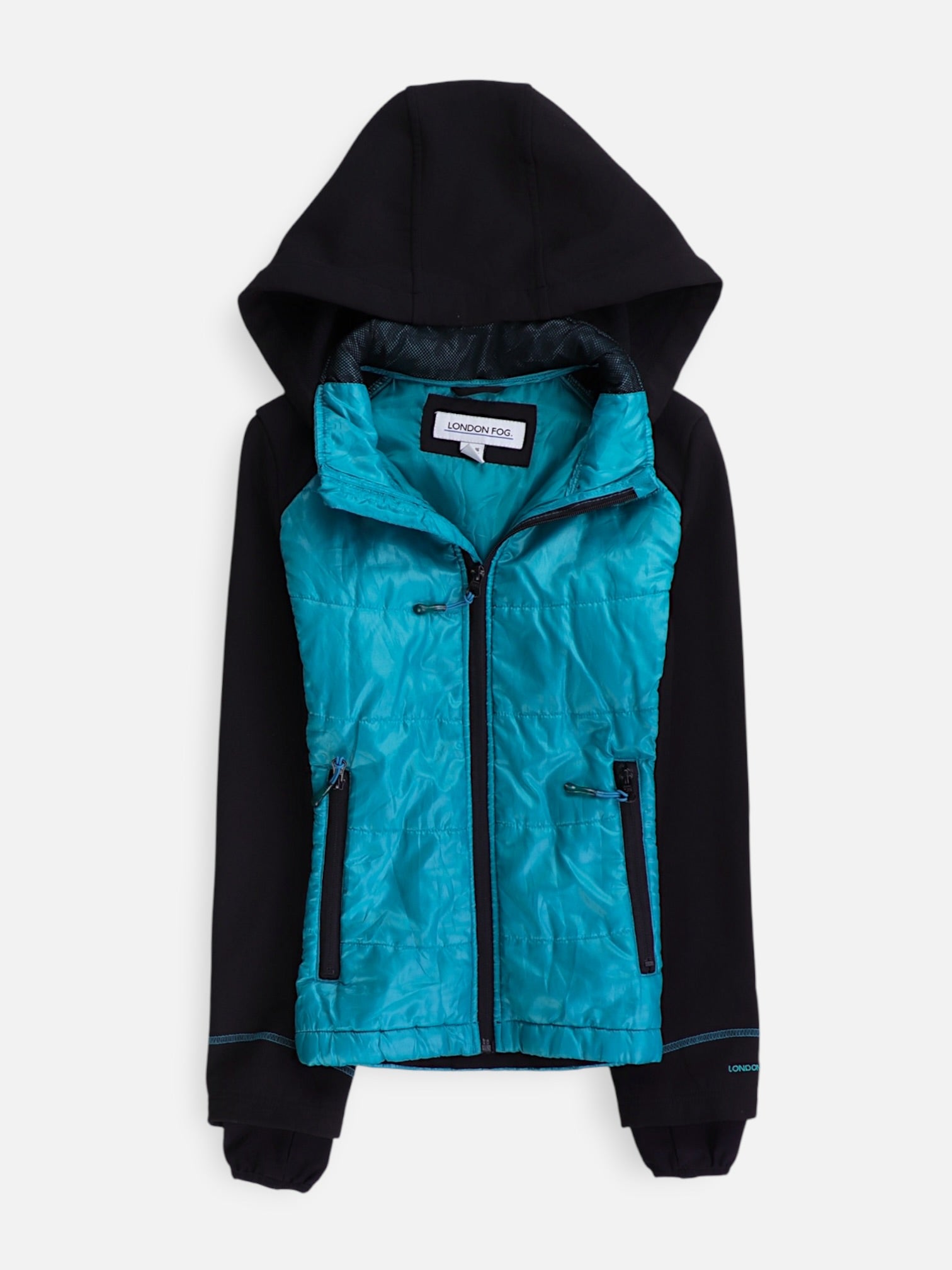 LONDON FOG Sudadera Hoodie Color Block - Niña - Large - 14-16Y (Años)