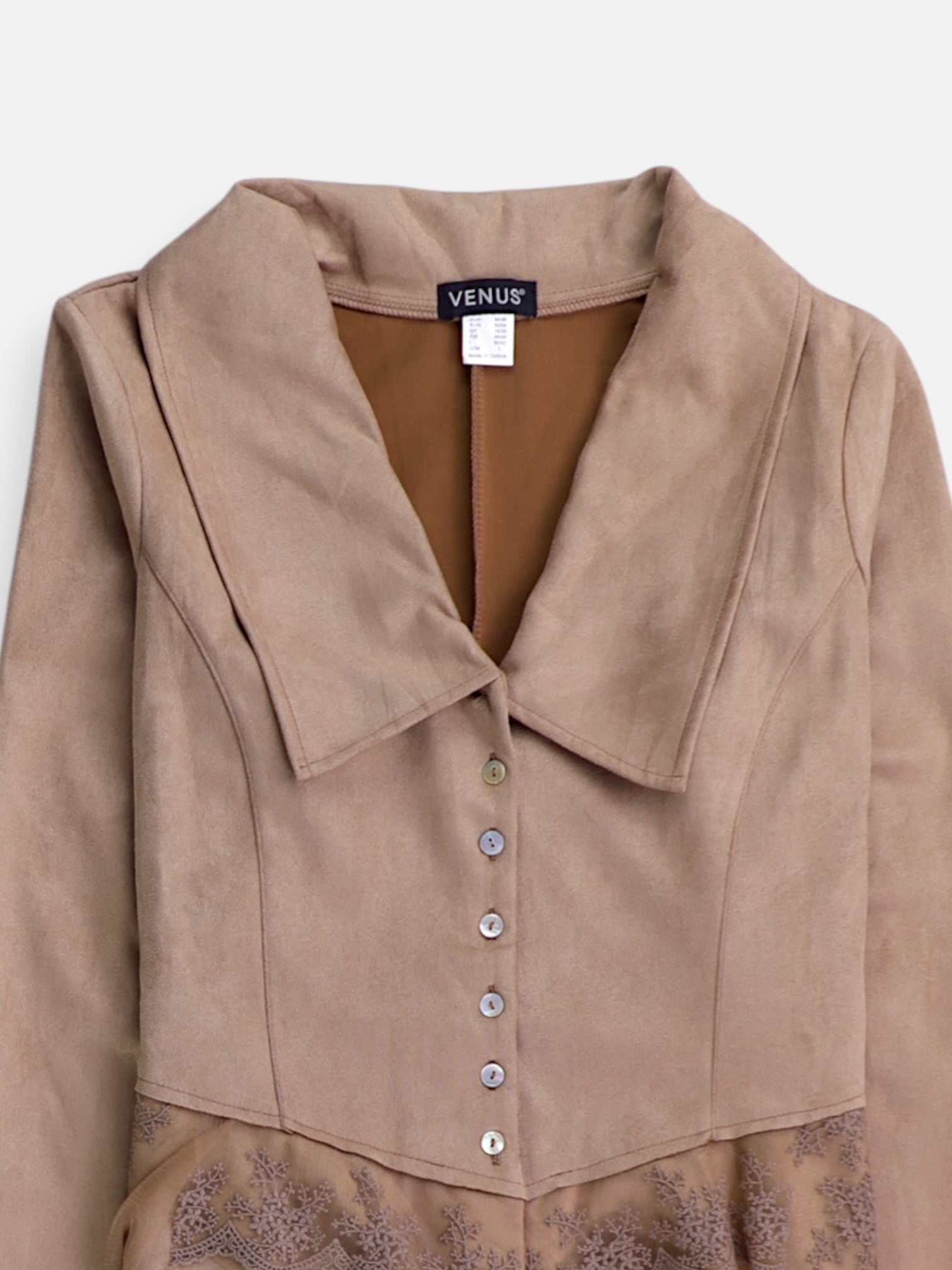 Chaqueta Casual Suede - Mujer - Large