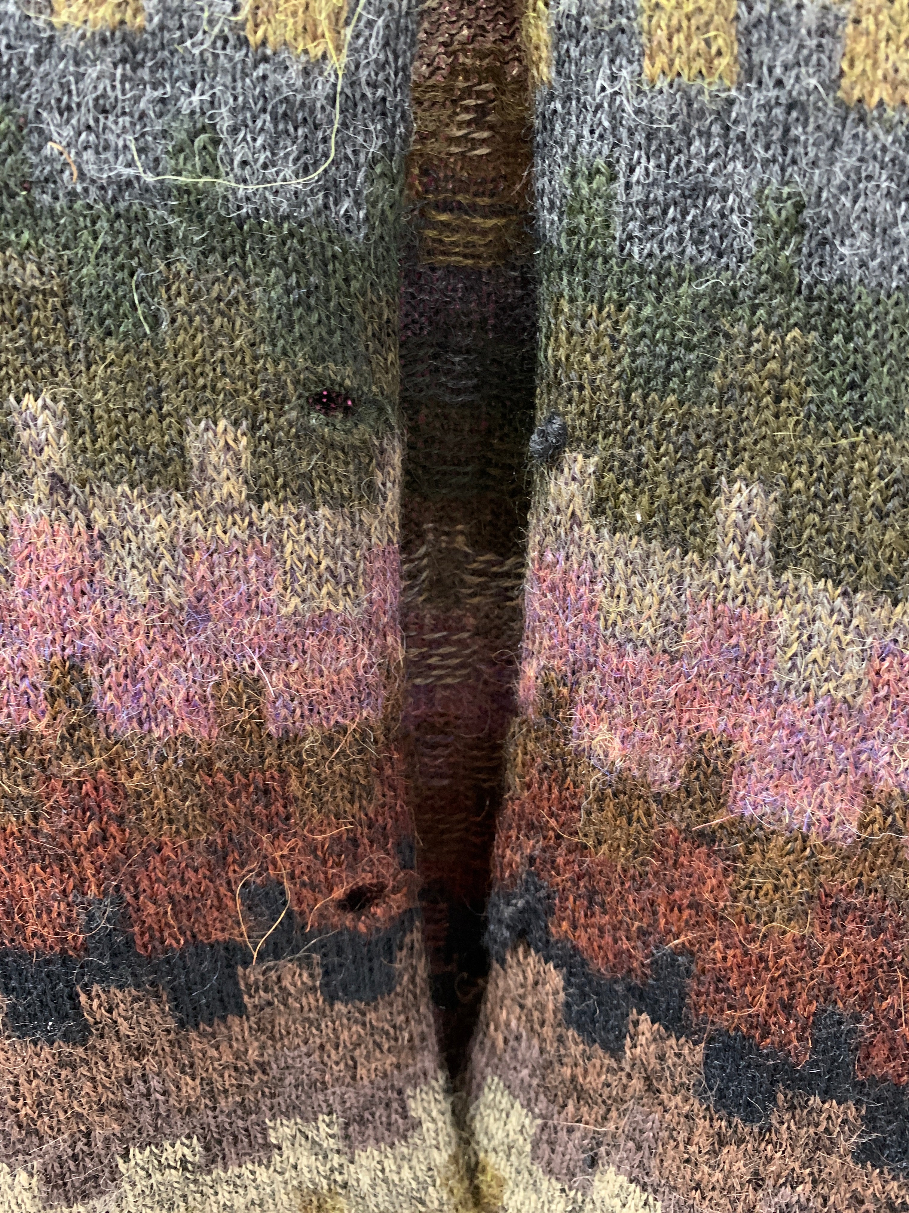 Sueter Cardigan Color Block - Mujer - Large