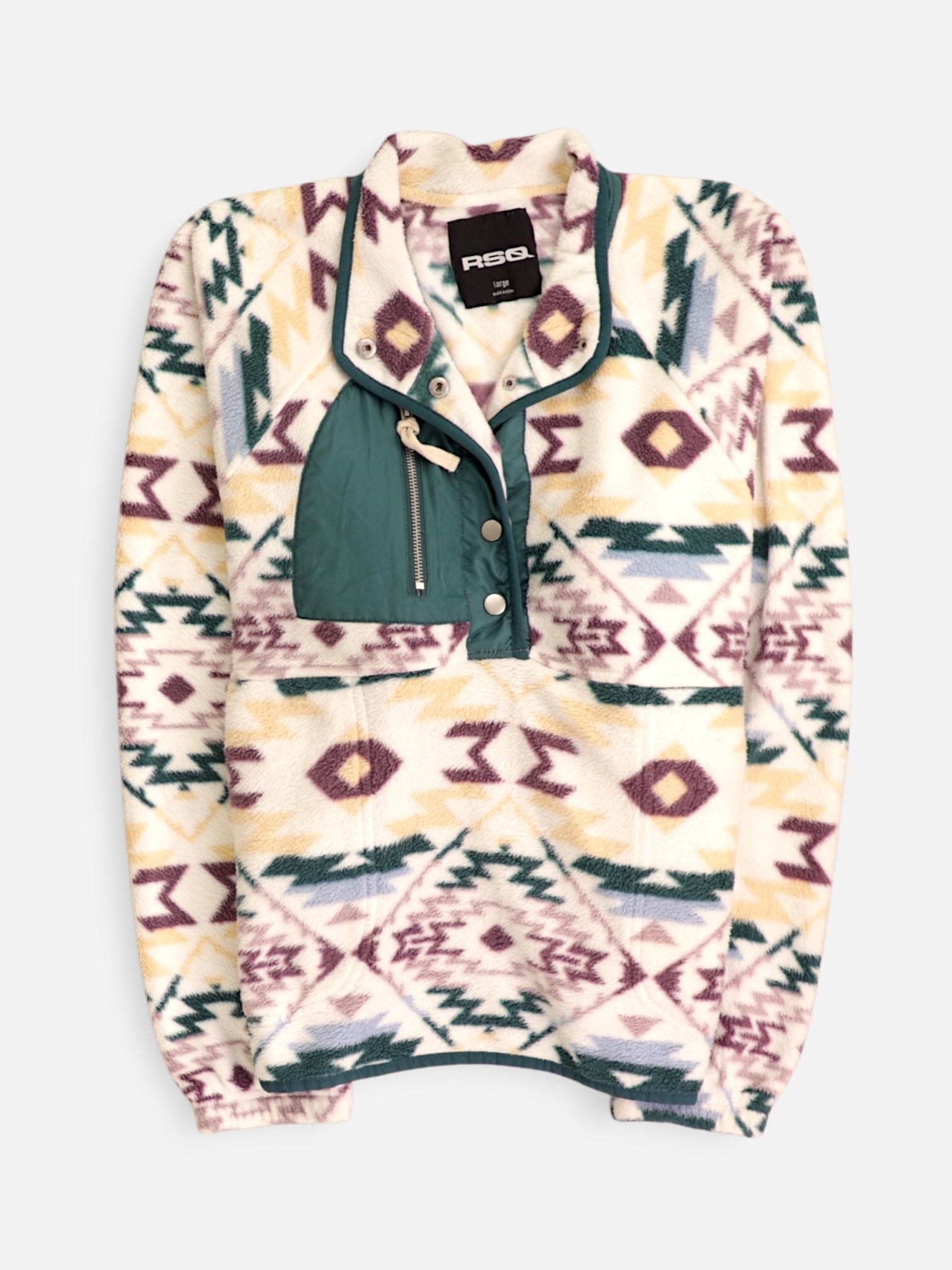 Sueter Fleece Color Block - Mujer - Large
