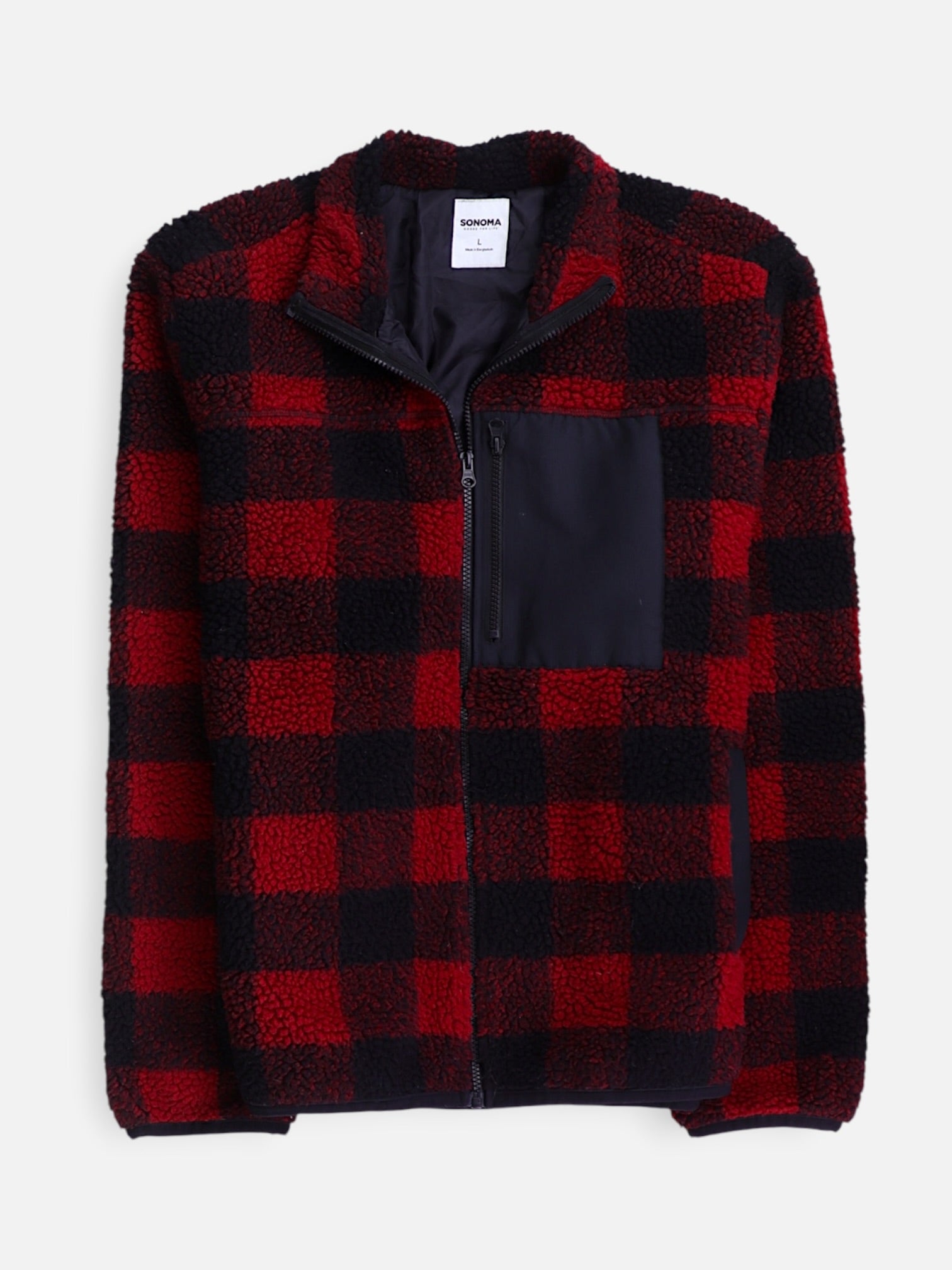 SONOMA Sueter Fleece Color Block - Hombre - Large