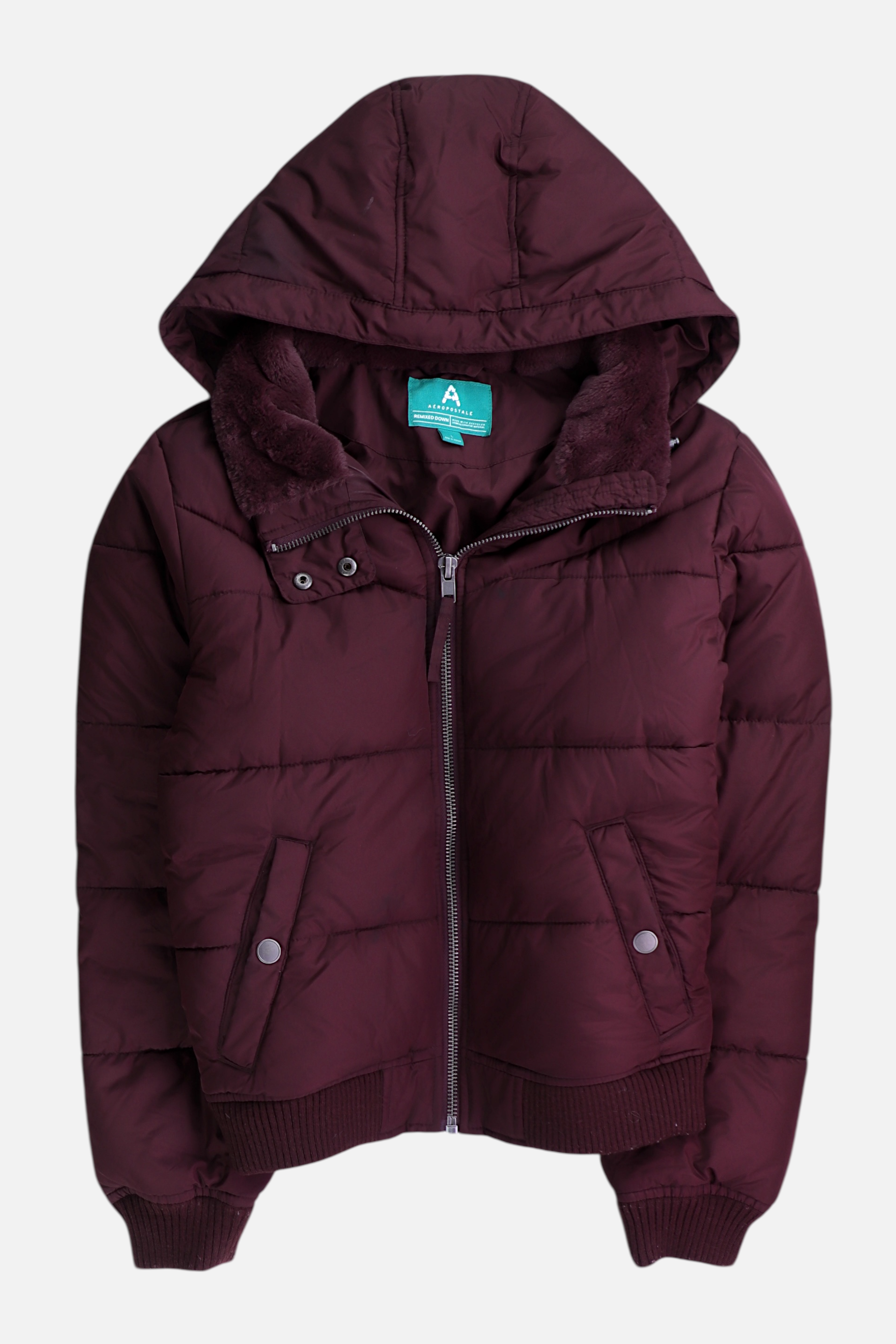 Aeropostale Chaqueta Puffer Impermeable - Mujer - Large