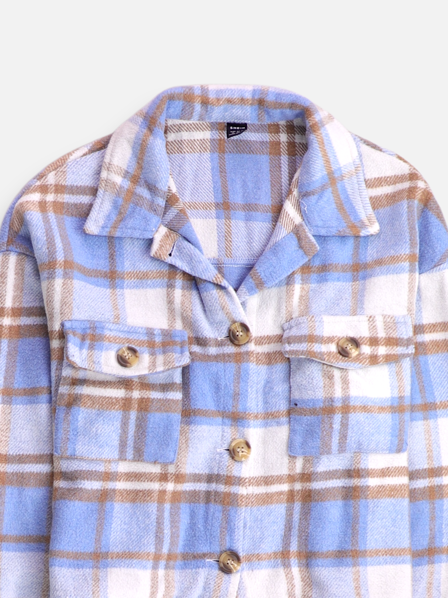 SHEIN Chaqueta Sobrecamisa Color Block - Mujer - Medium