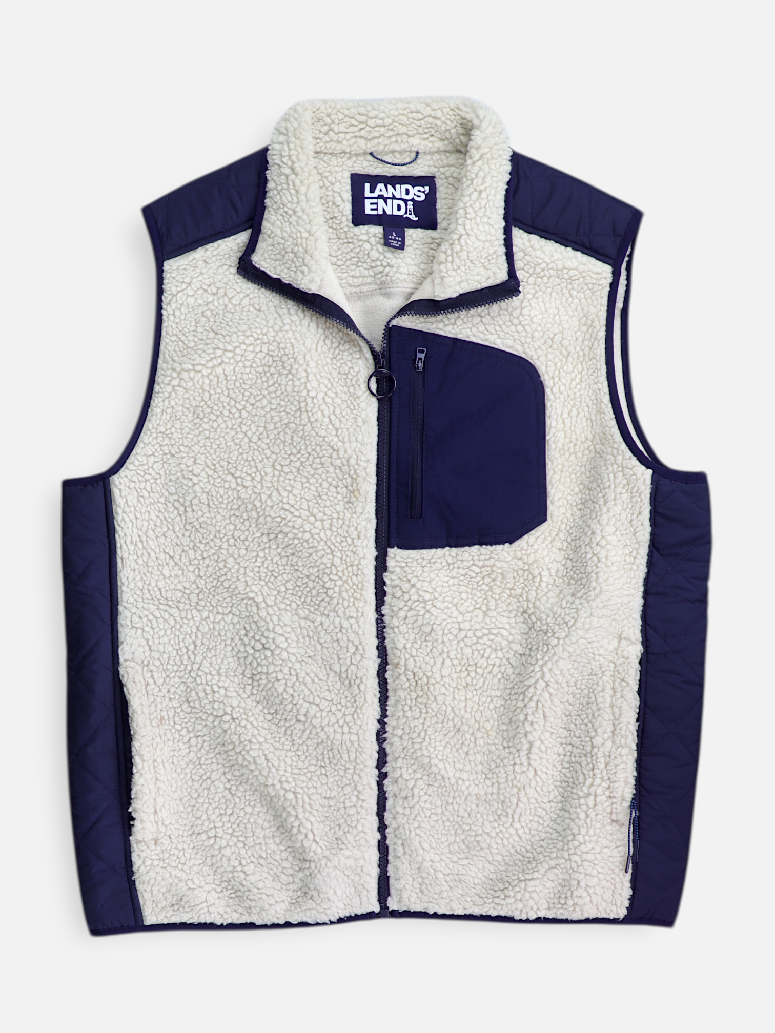 LANDS END Chaleco Casual - Hombre - Large