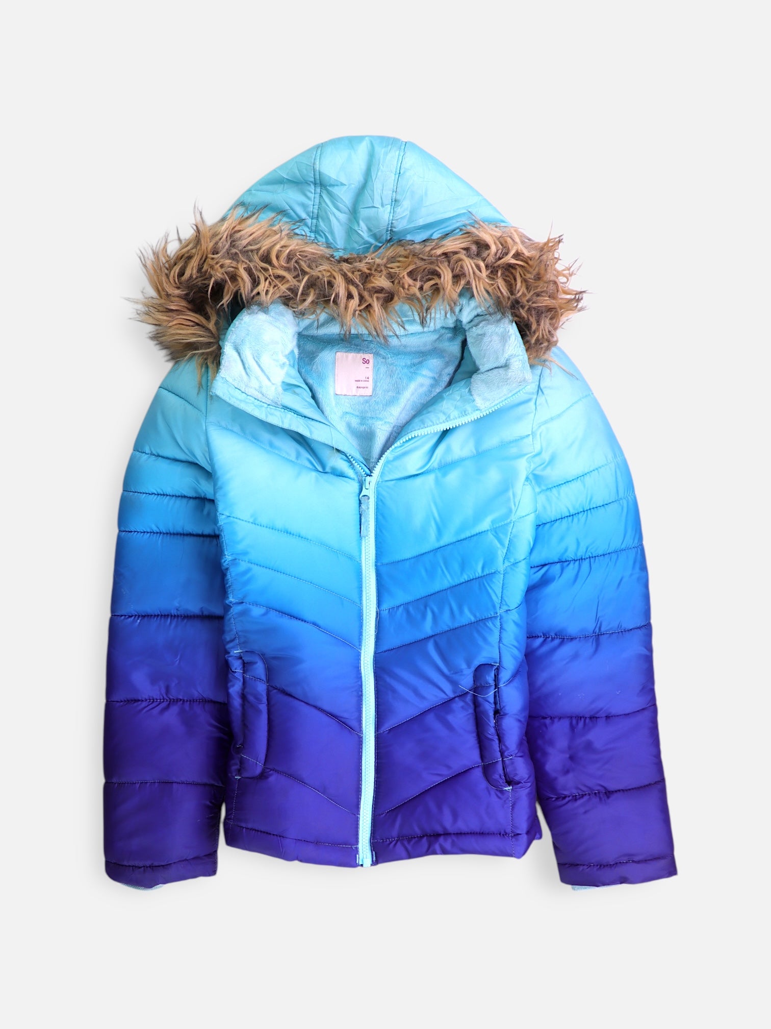 Chaqueta Puffer Color Block - Niña - Small - 14-16Y (Años)