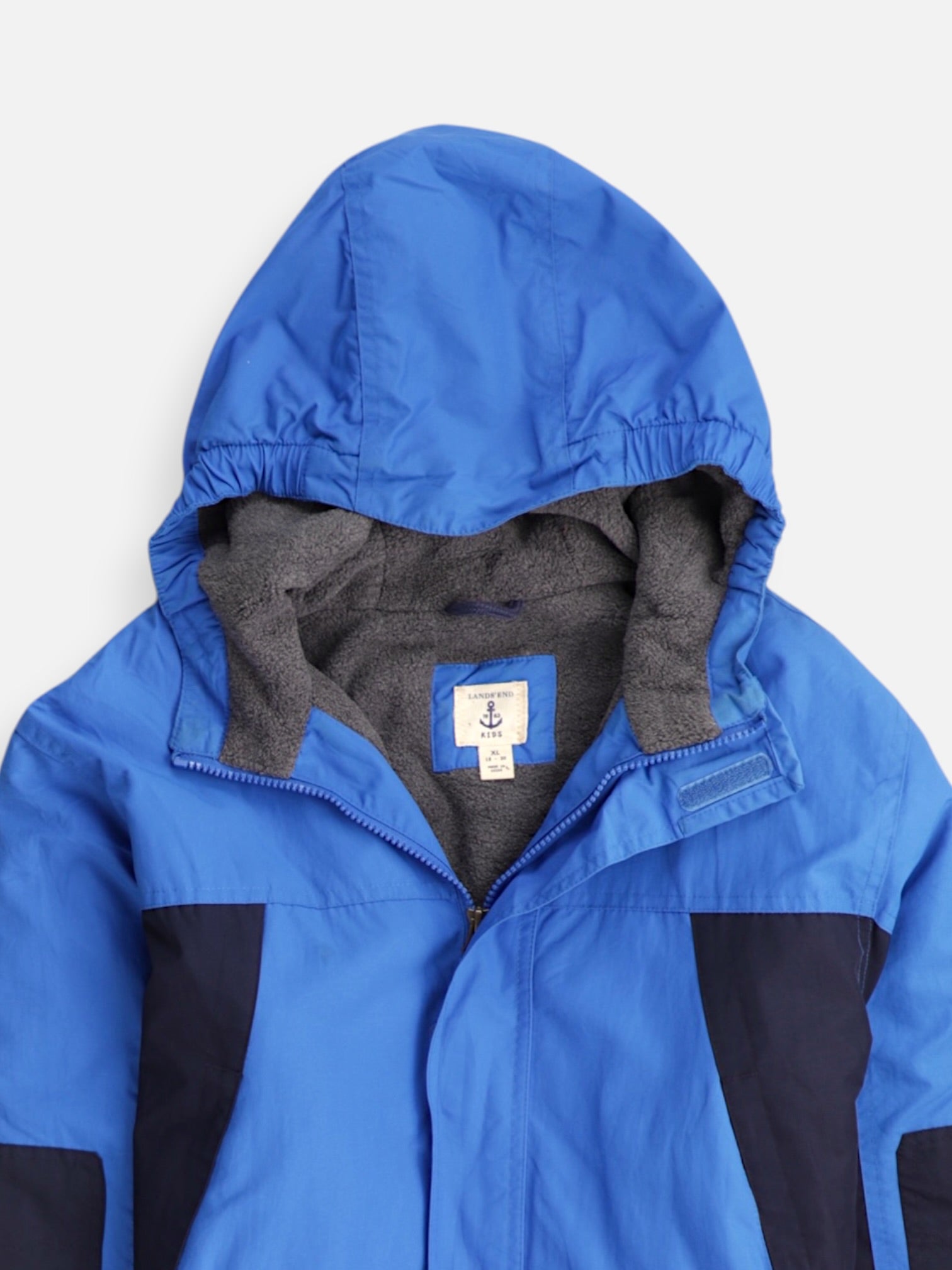 LANDS END Chaqueta Impermeable Color Block - Niño - XL - 18-20Y (Años)