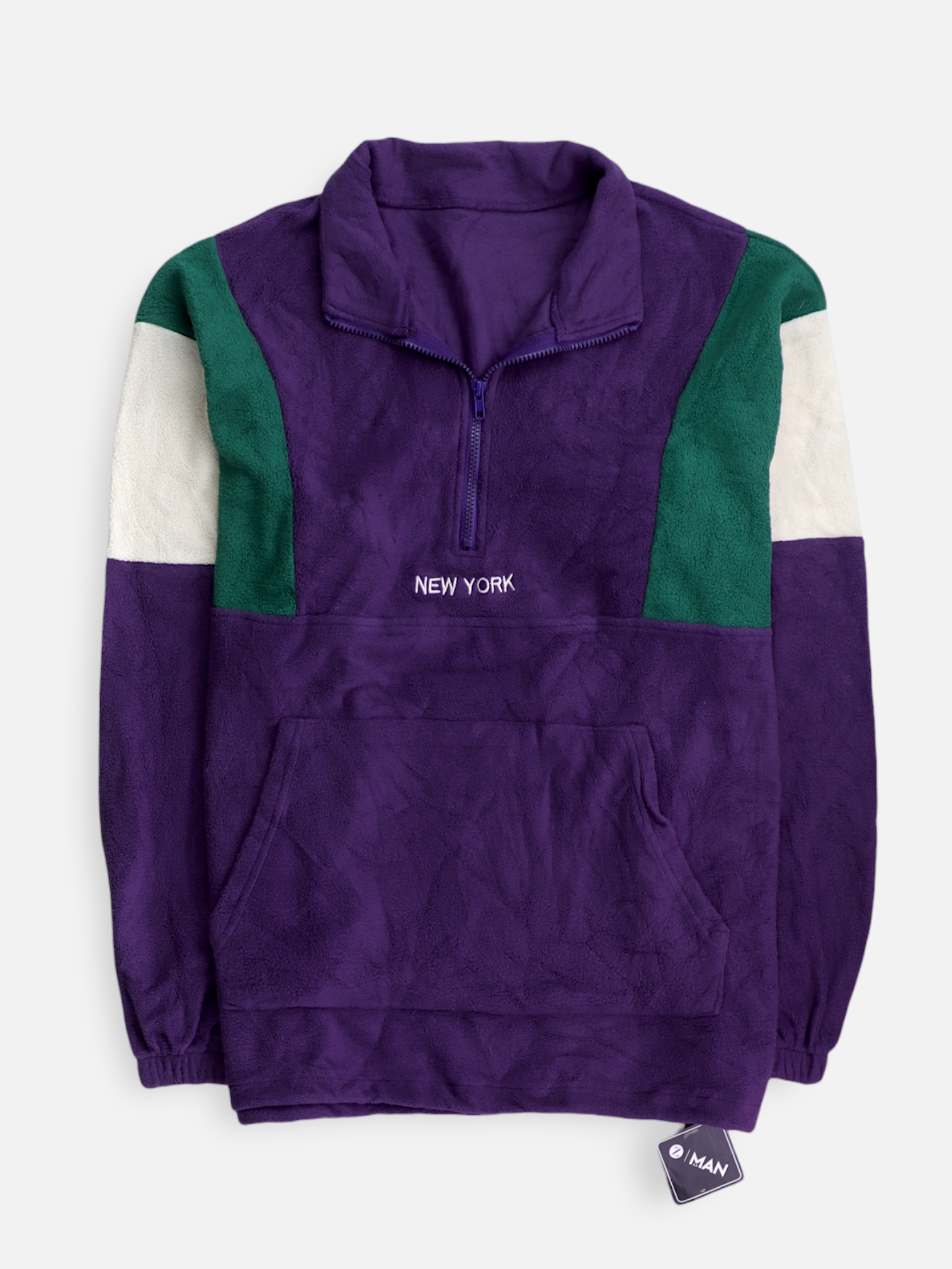 Sueter Fleece Color Block - Hombre - Large