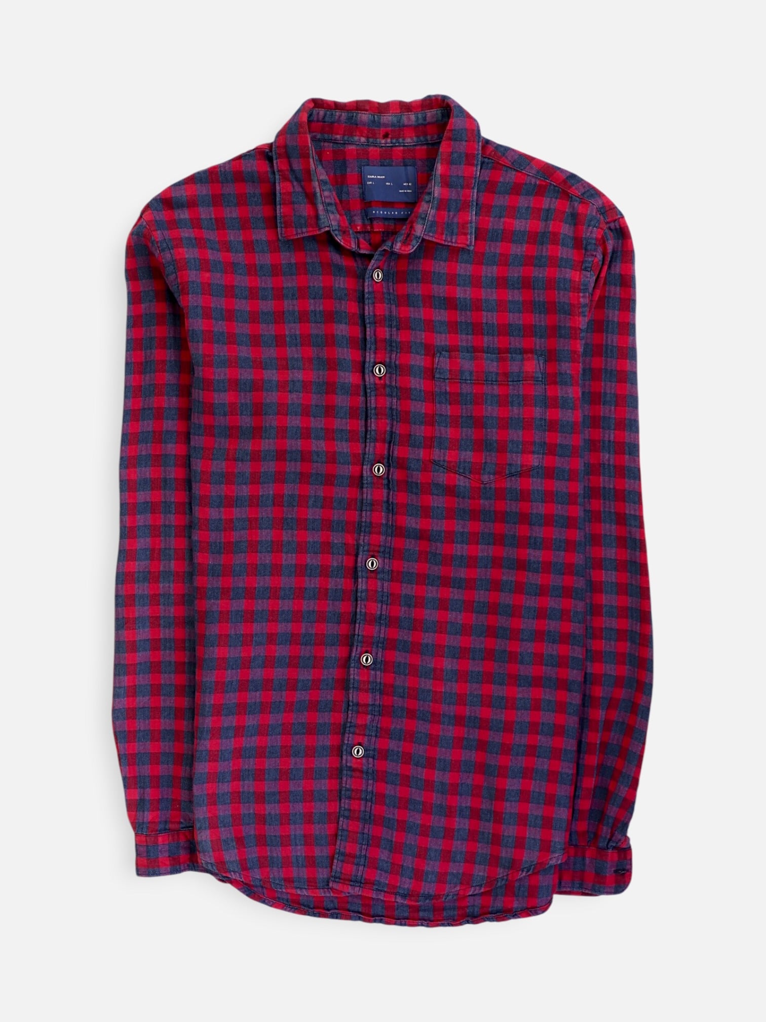 ZARA Camisa Color Block - Hombre - Large