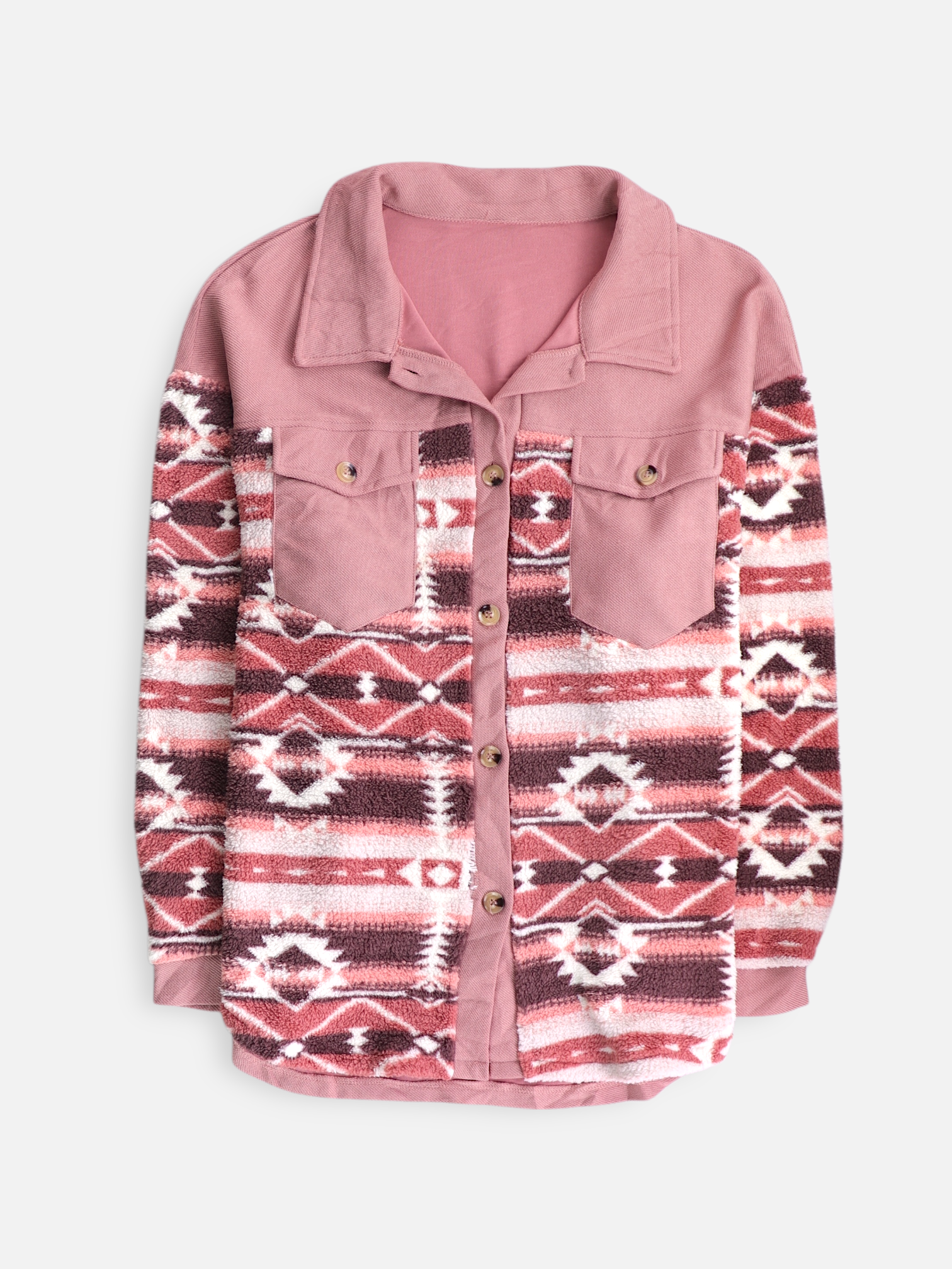 SHEIN Chaqueta Sobrecamisa Color Block - Mujer - Large