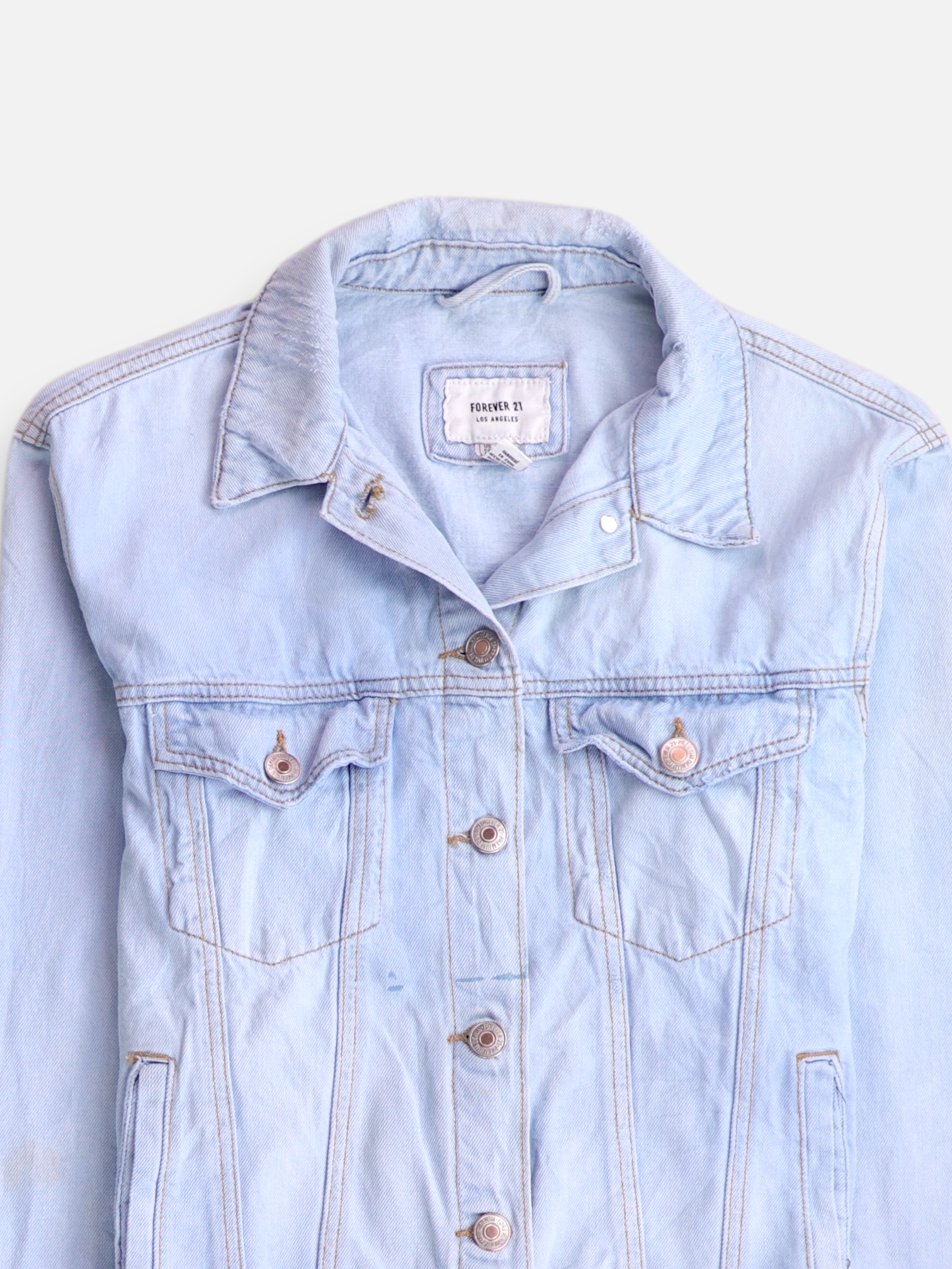 Forever 21 Chaqueta Denim Basic - Mujer - Medium