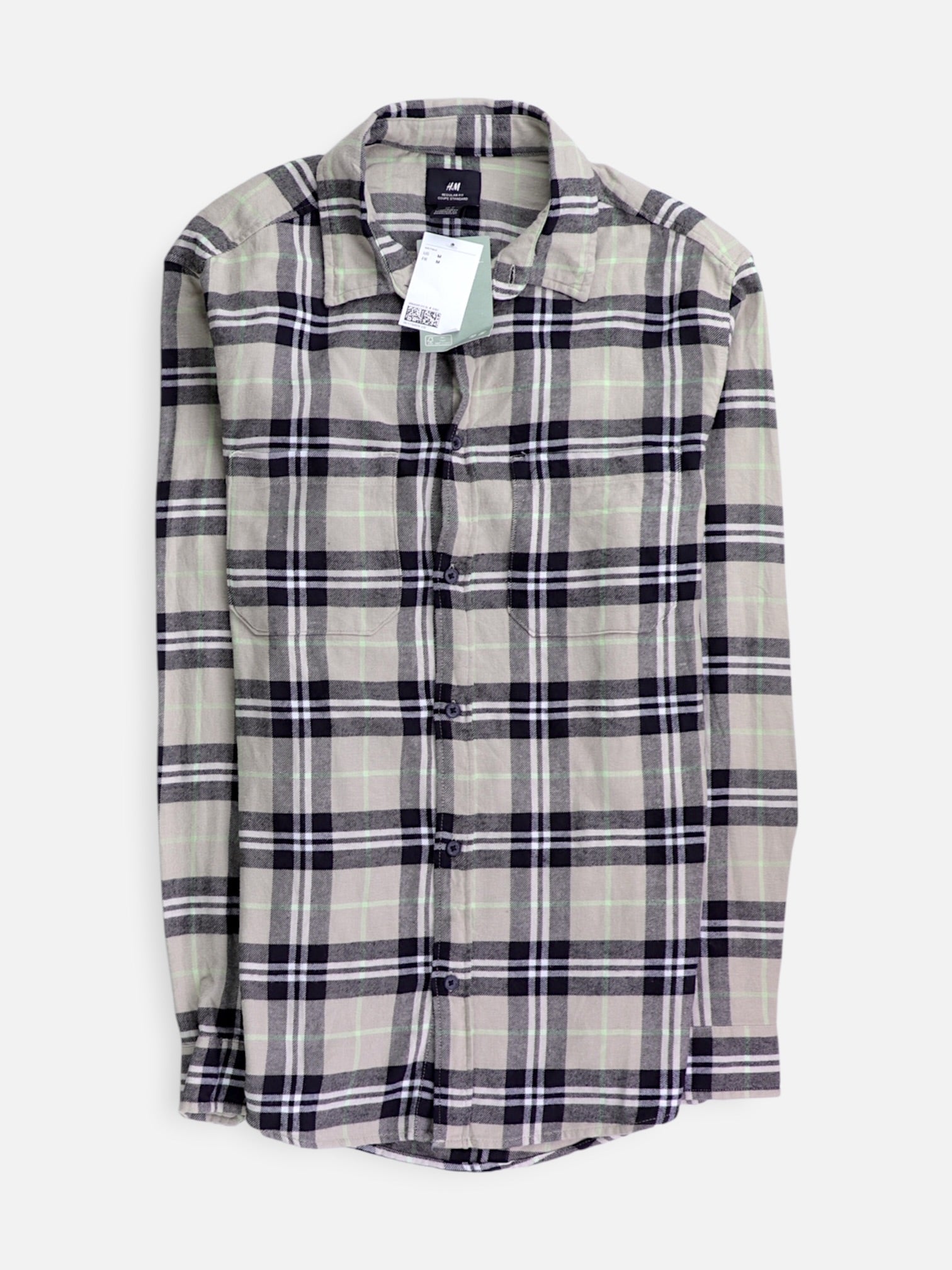 H&M Camisa Color Block - Hombre - Medium