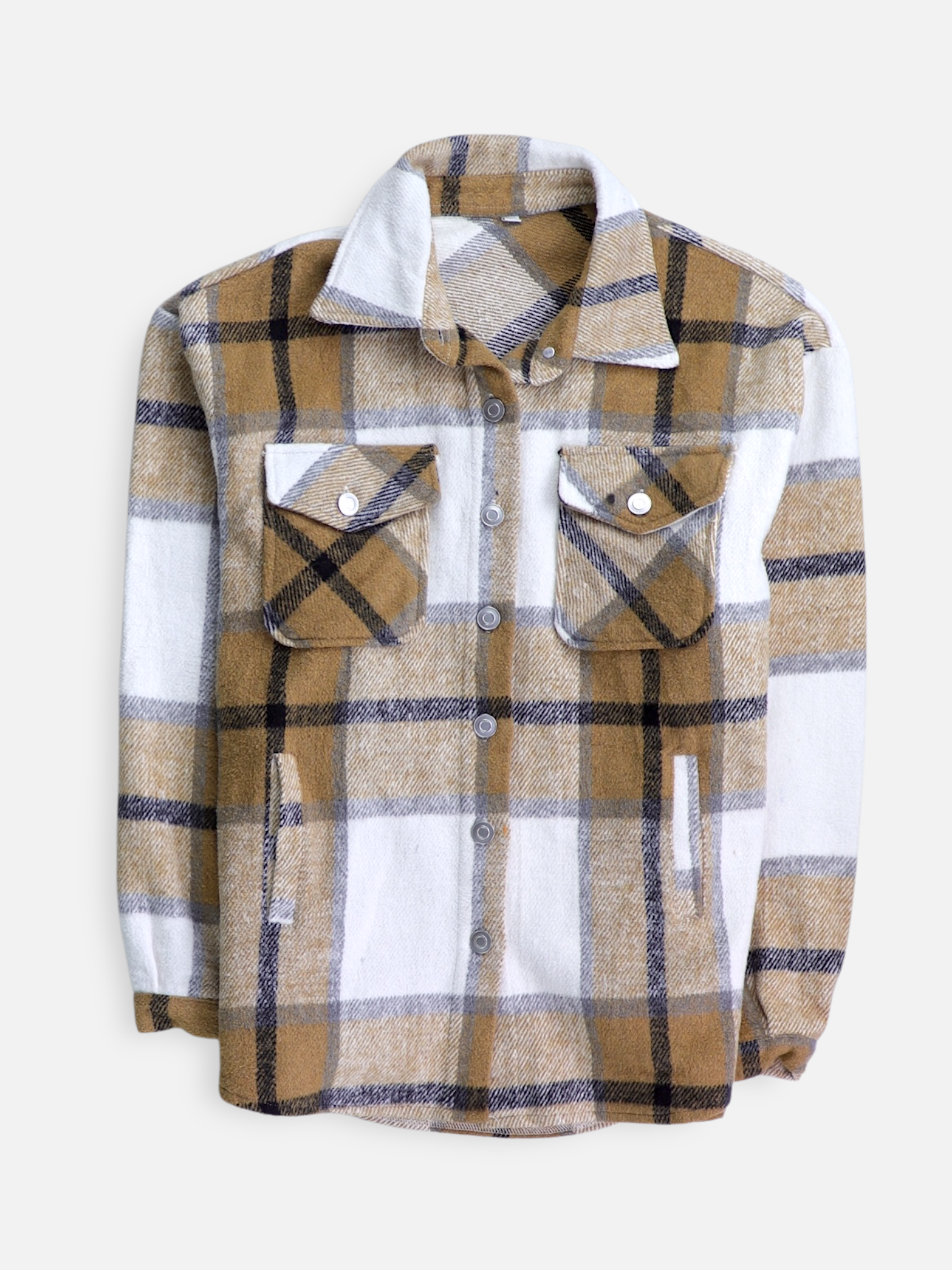 Chaqueta Sobrecamisa Color Block - Mujer - Medium