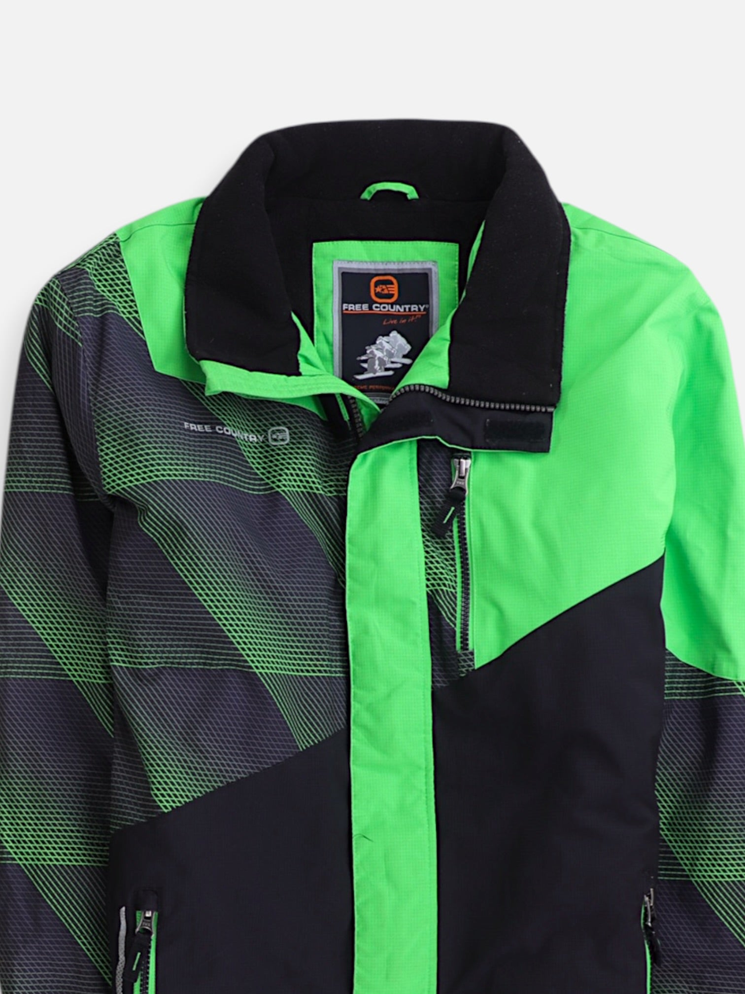 FREE COUNTY Chaqueta Impermeable Color Block - Niño - Large - 14-16Y (Años)