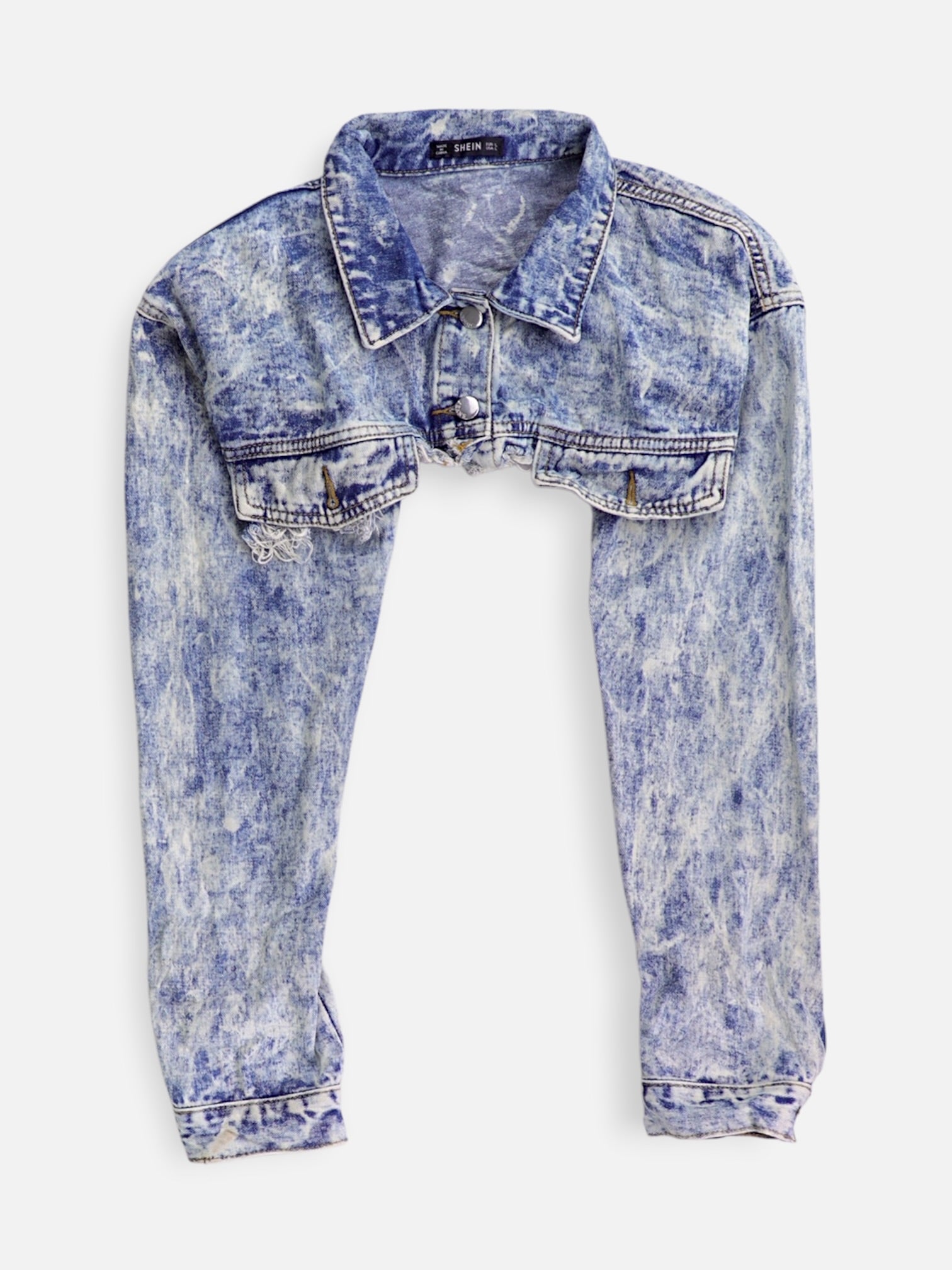 SHEIN Chaqueta Denim Crop Top - Mujer - Large