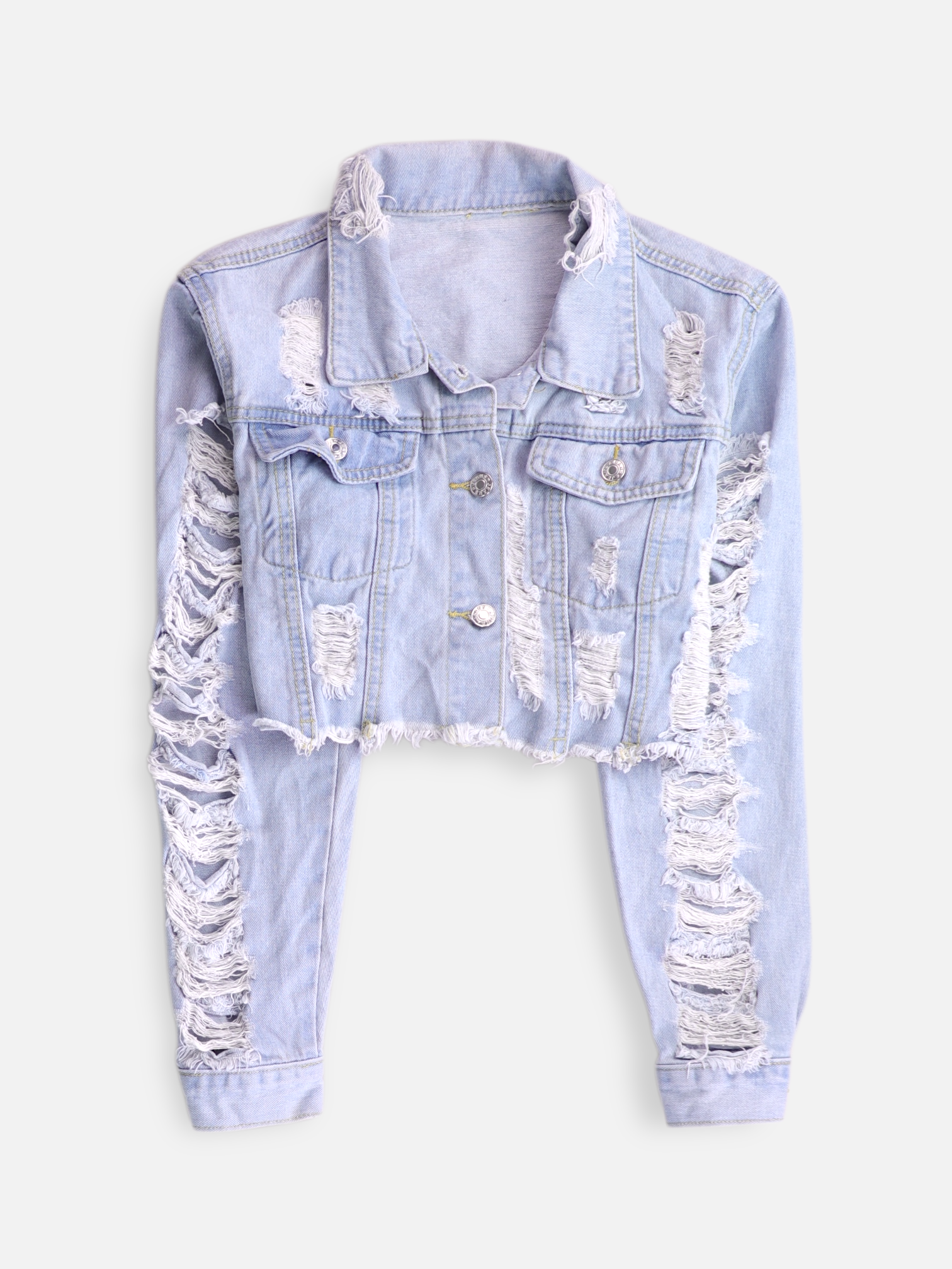 SHEIN Chaqueta Denim Crop Top - Mujer - Small