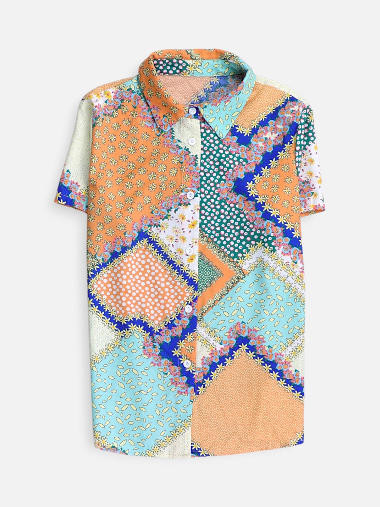 SHEIN Blusa Color Block - Mujer - Small