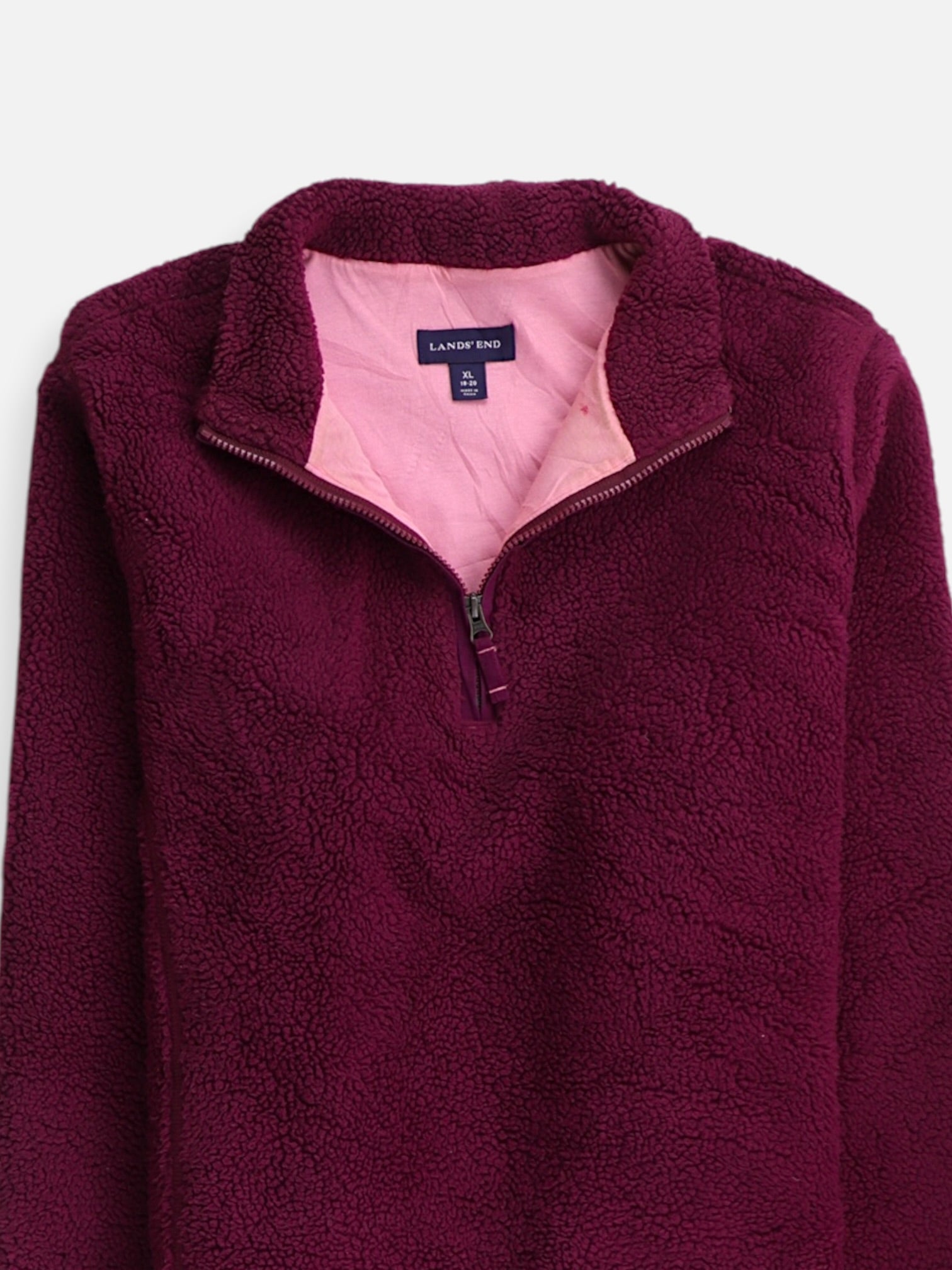 LANDS END Sueter Fleece Teddy - Mujer - XL