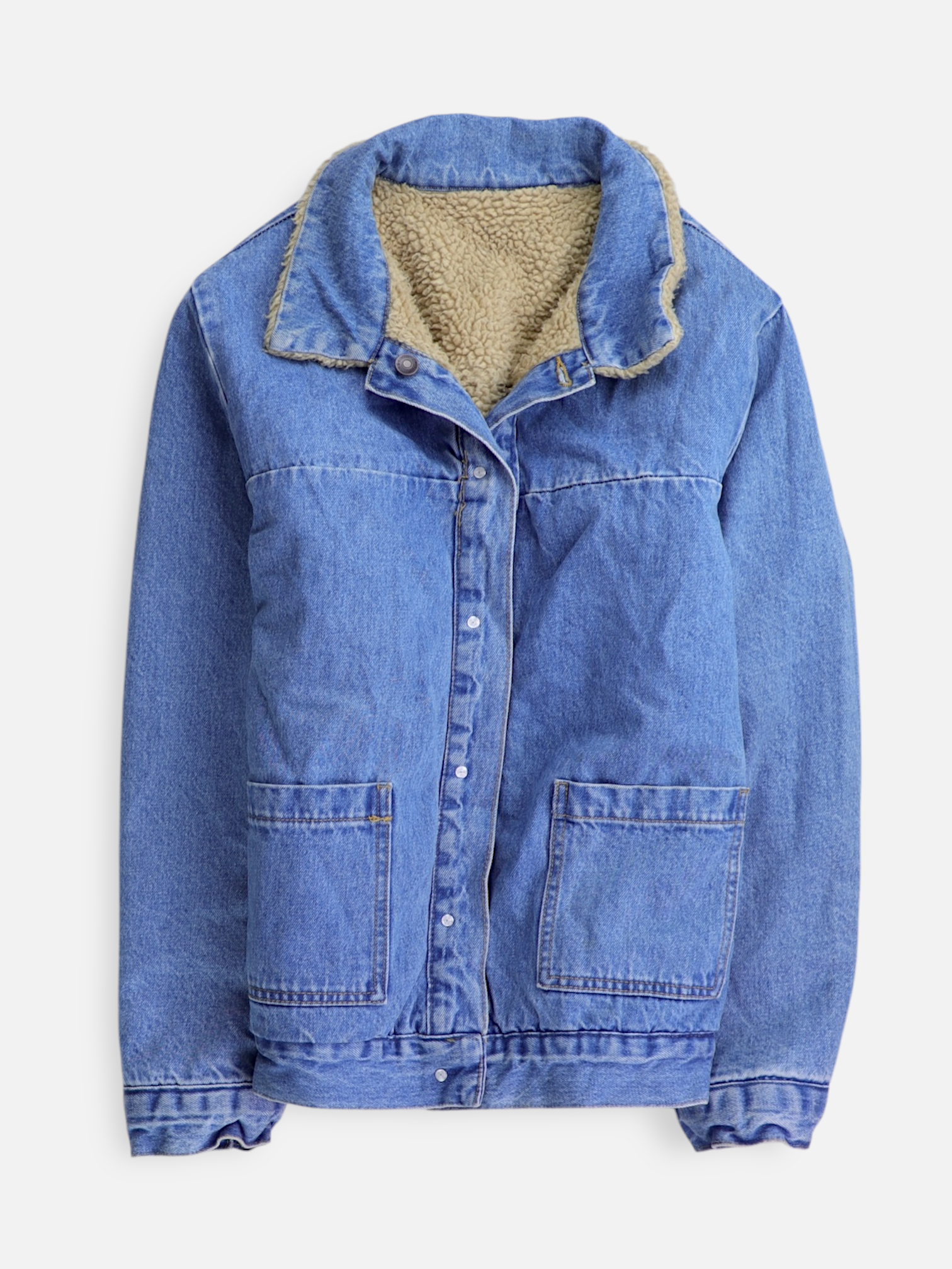 Forever 21 Chaqueta Denim Reversible - Mujer - Large