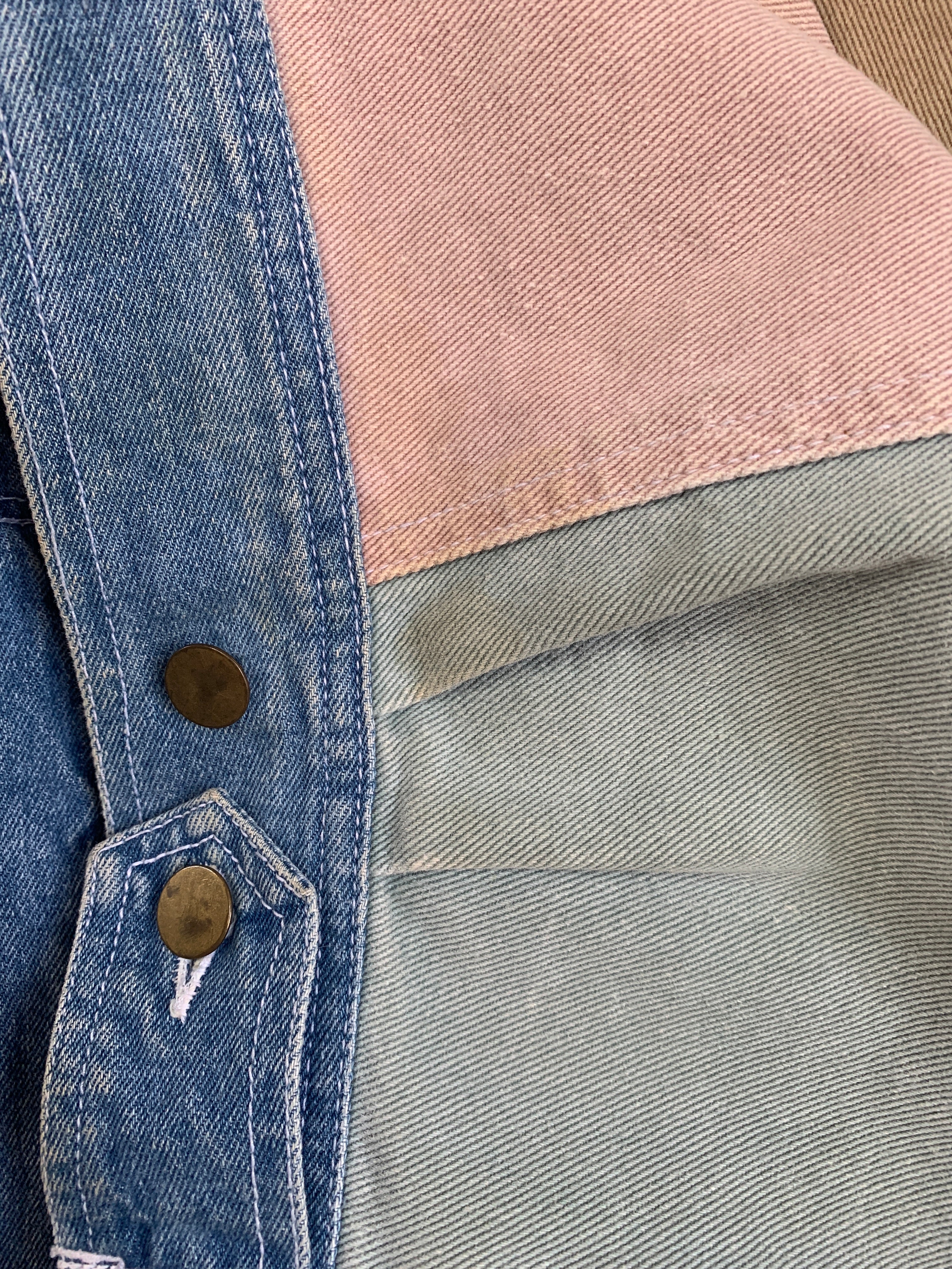 Chaqueta Denim  Color Block - Hombre - S PETITE