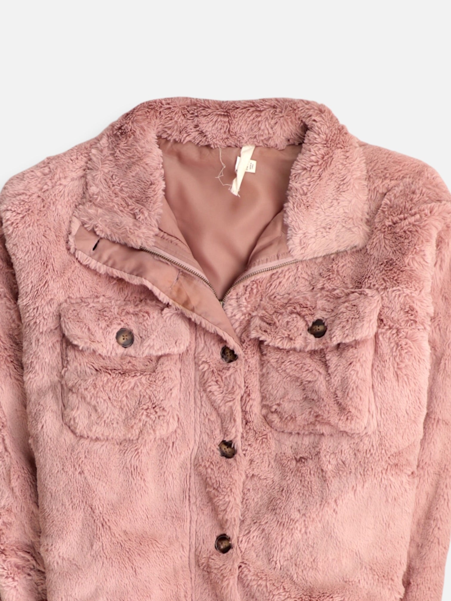 TIME THRU Chaqueta Casual Teddy - Mujer - Large