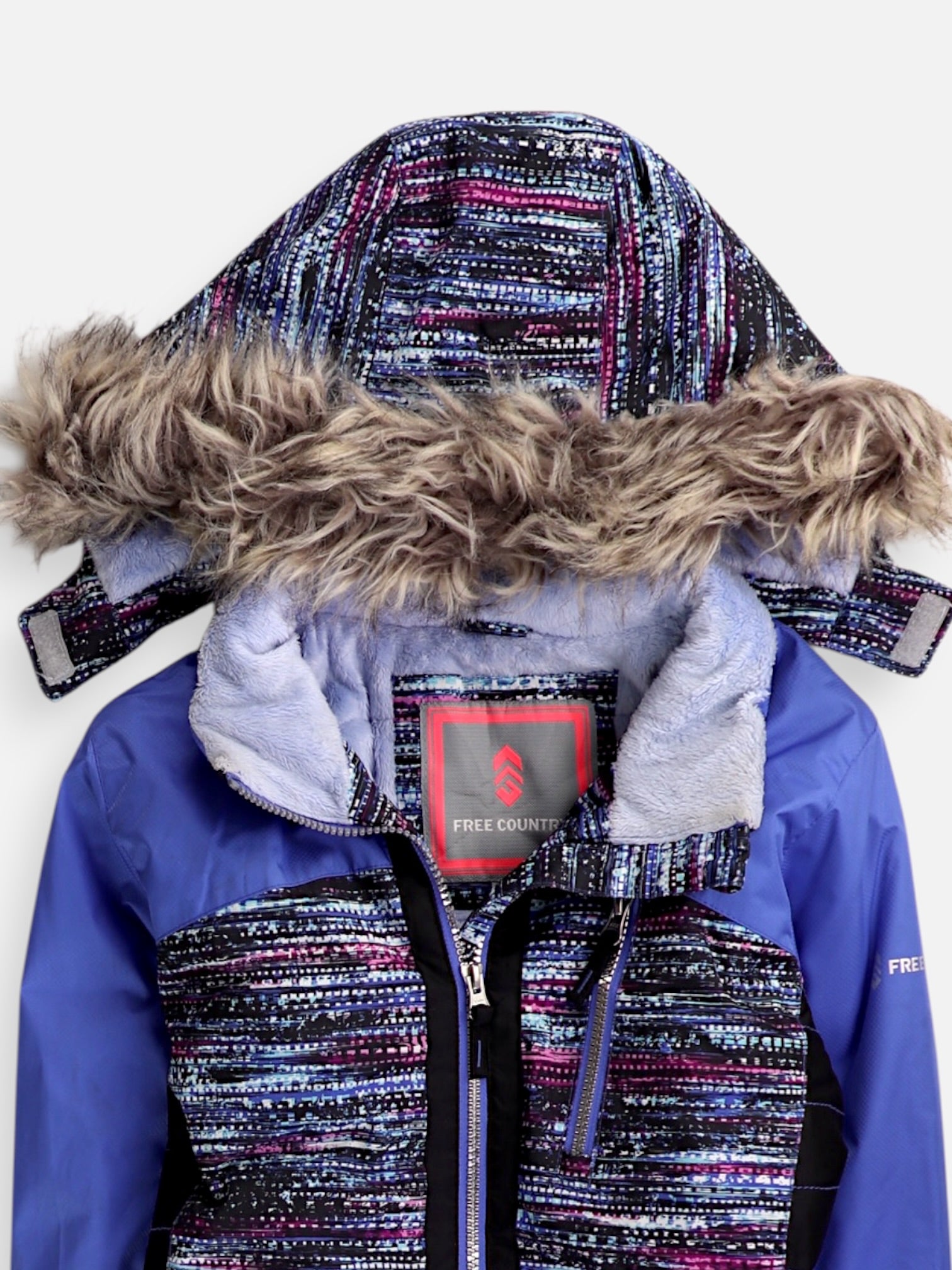 FREE COUNTY Chaqueta Impermeable Color Block - Niña - Large - 14-16Y (Años)