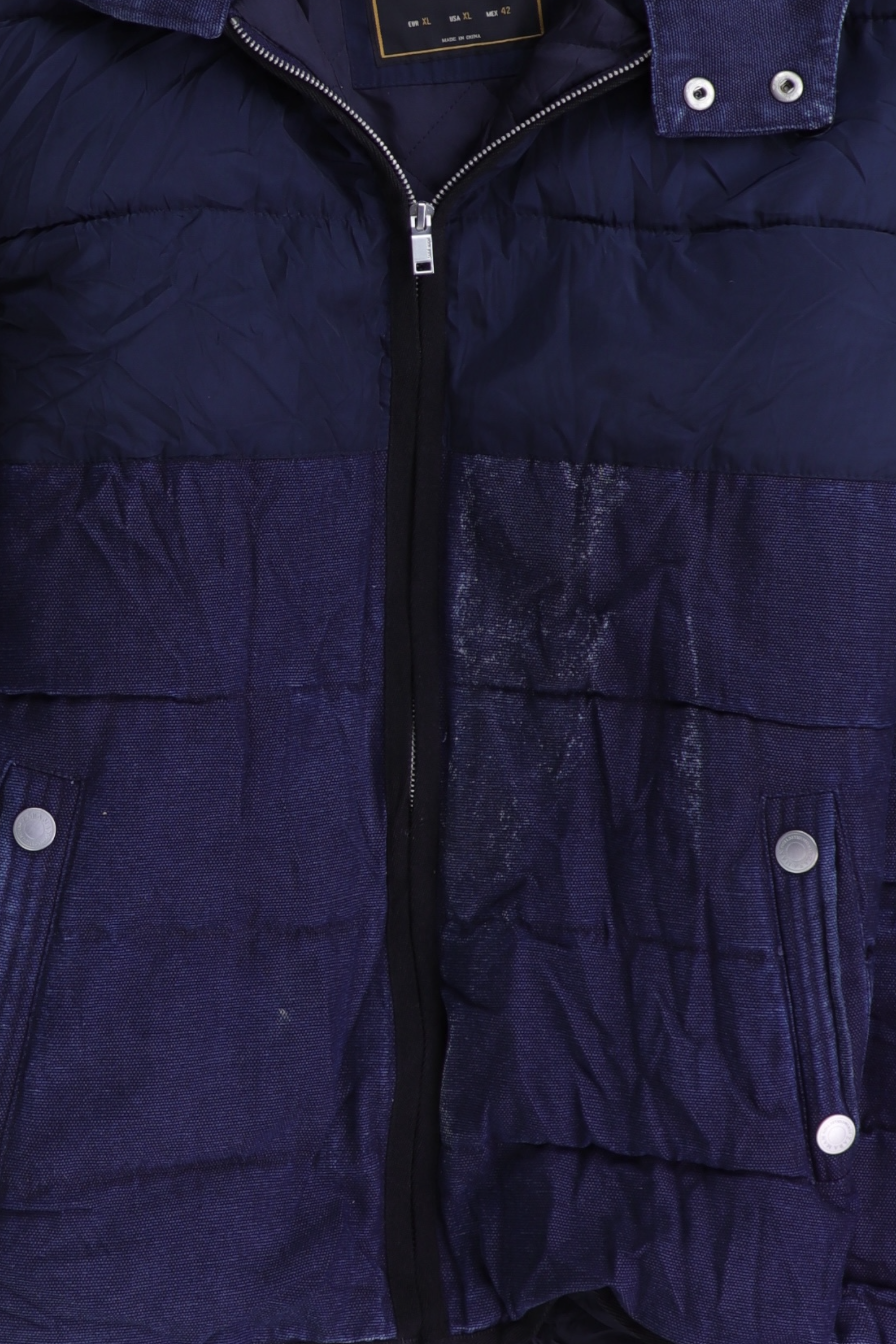 ZARA Chaqueta Puffer Denim - Hombre - XL