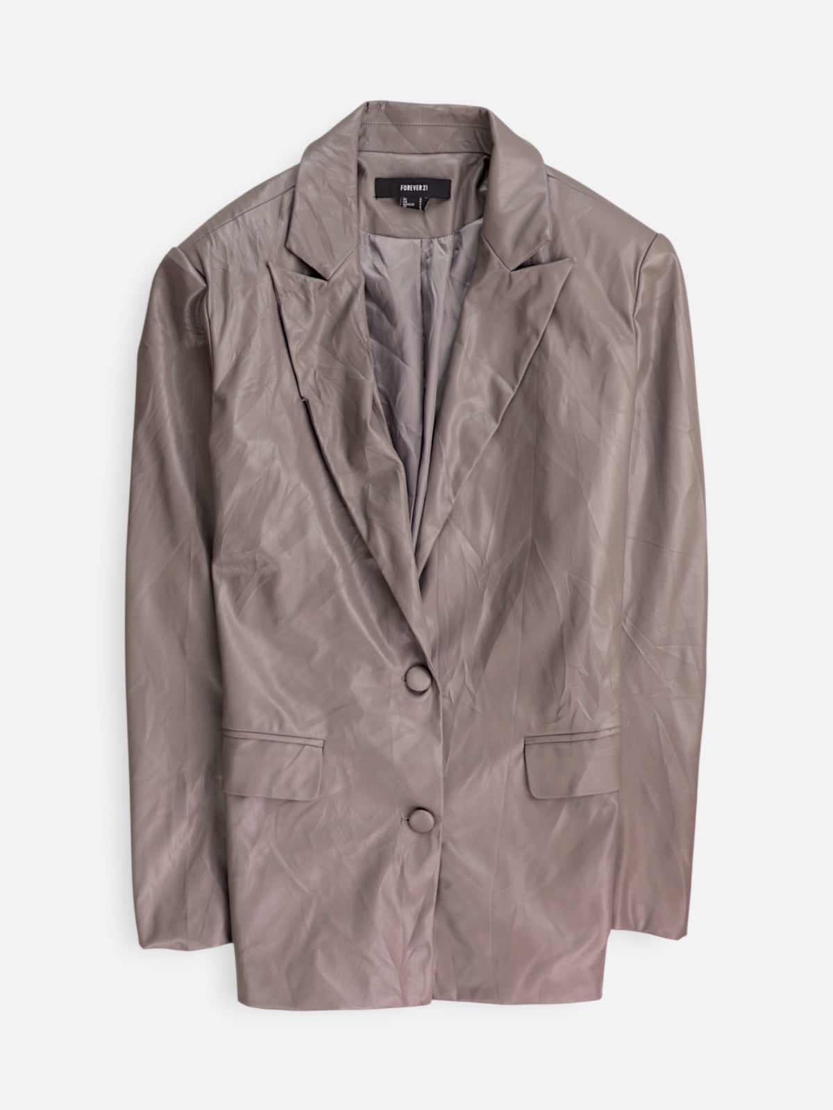 Forever 21 Chaqueta Casual Cuero - Mujer - Small