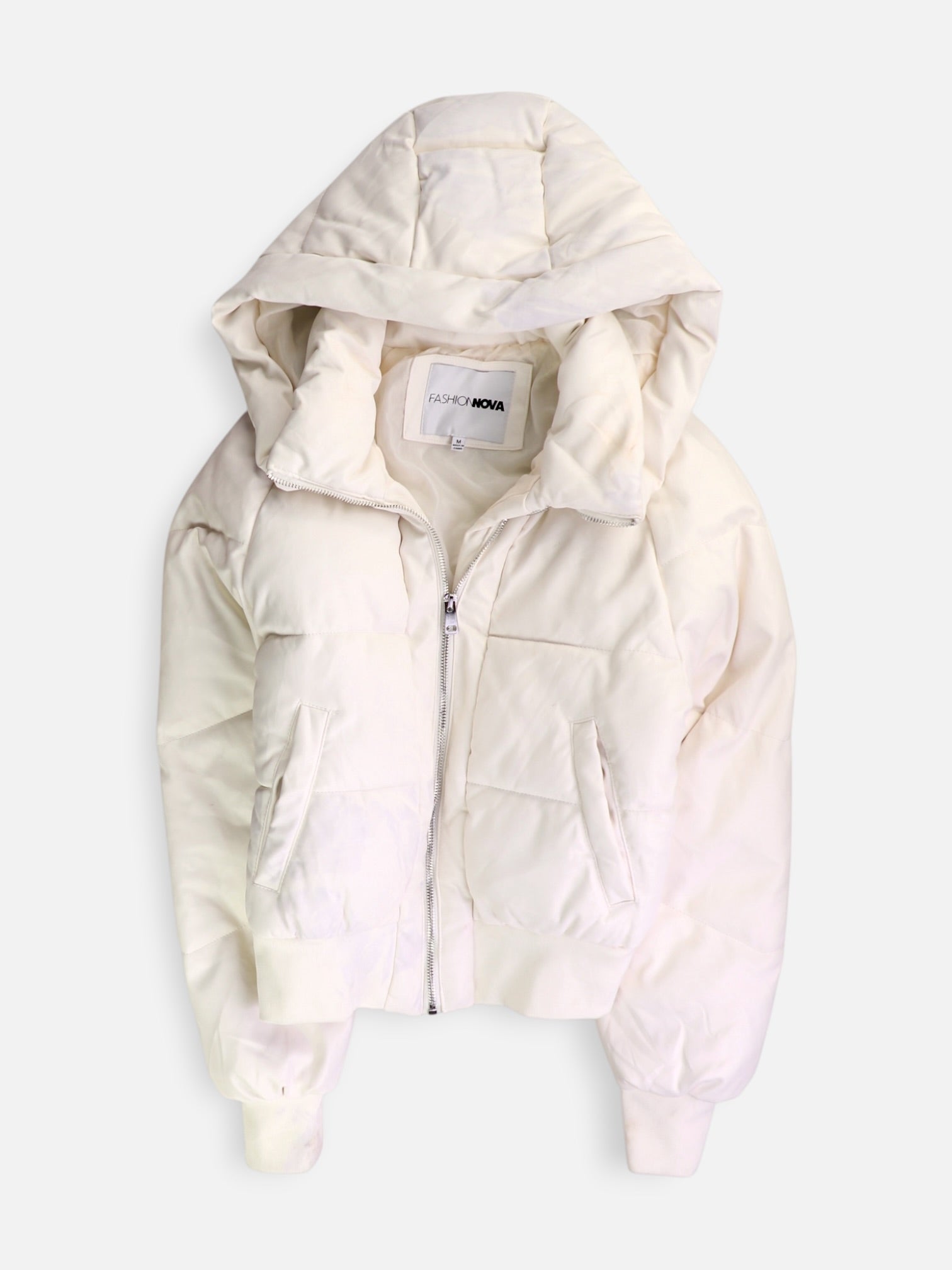Fashionnova Chaqueta Puffer Cuero - Mujer - Medium