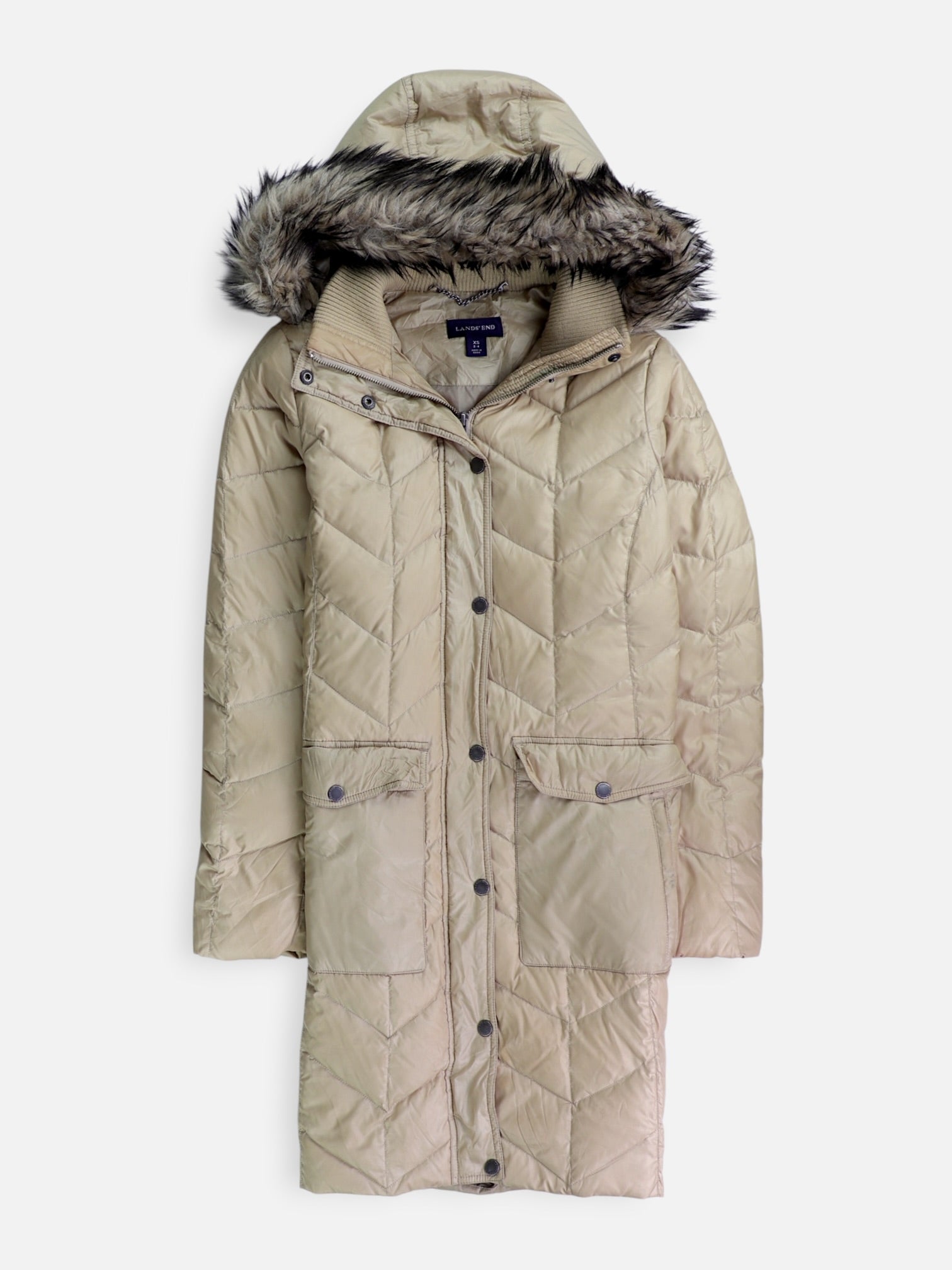 LANDS END Abrigo Impermeable Puffer - Mujer - XS