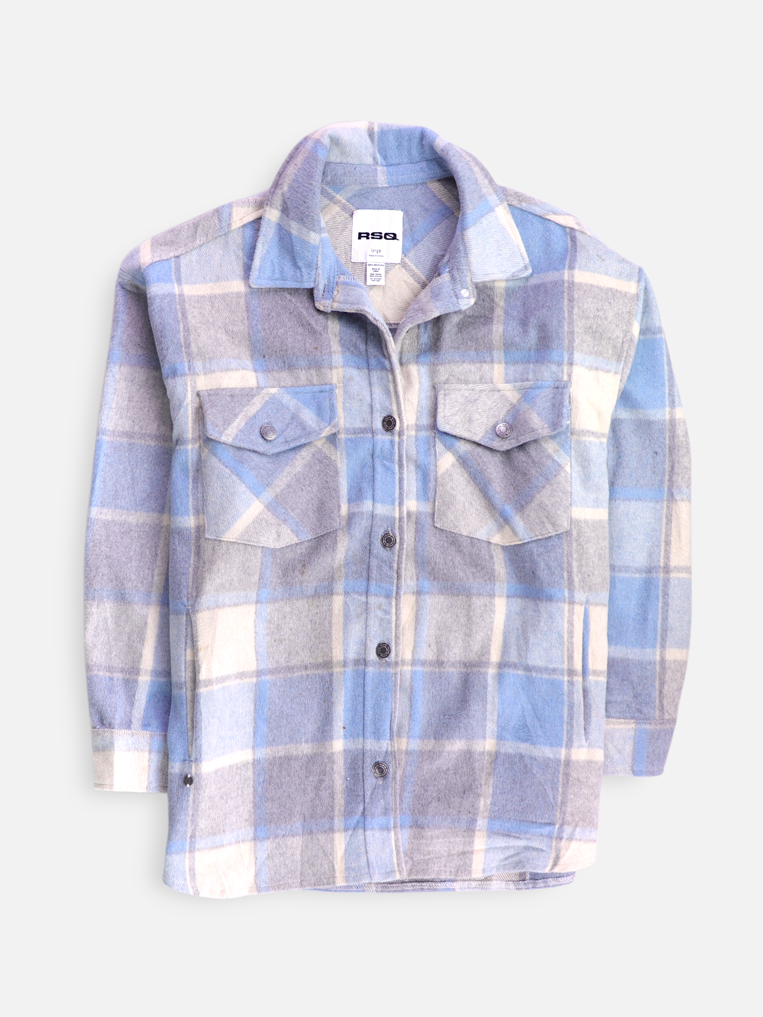 Chaqueta Sobrecamisa Color Block - Mujer - Large