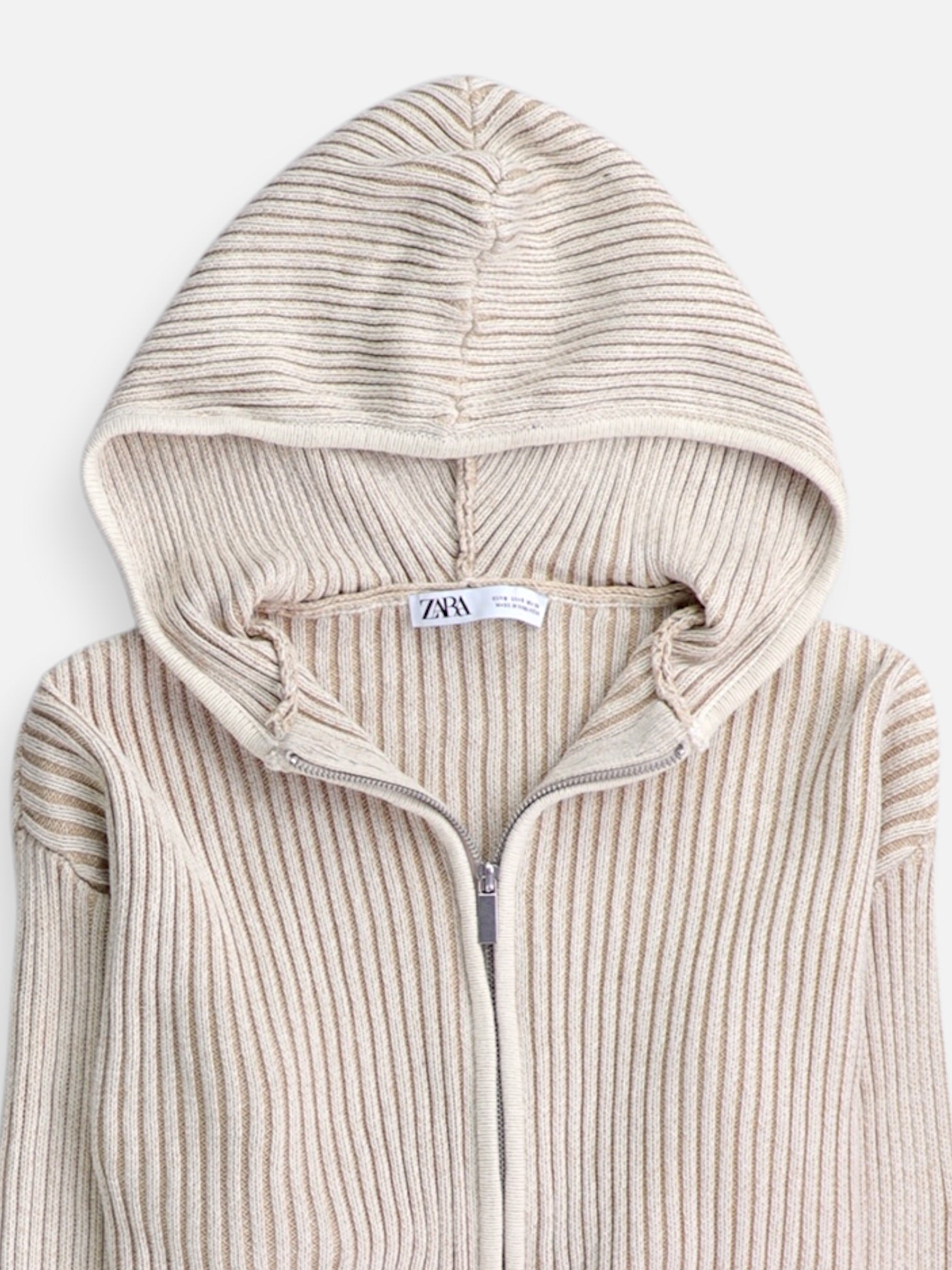 ZARA Sudadera Hoodie Crop Top - Mujer - Small