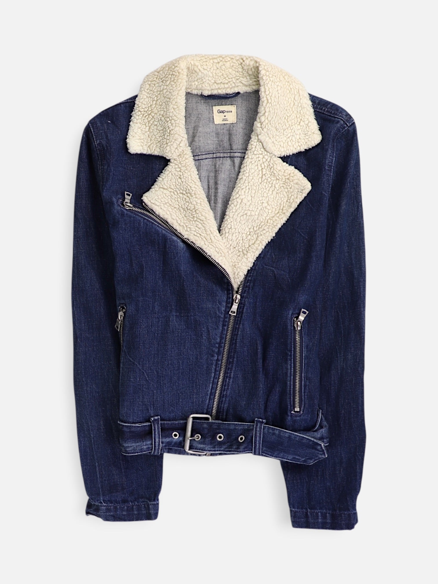 GAP Chaqueta Sherpa Trucker Denim - Mujer - Medium