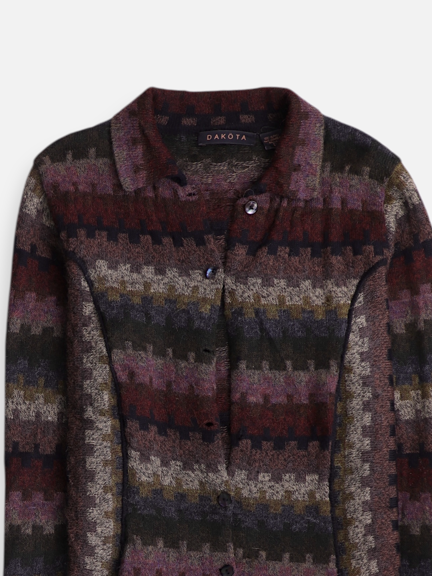 Sueter Cardigan Color Block - Mujer - Large